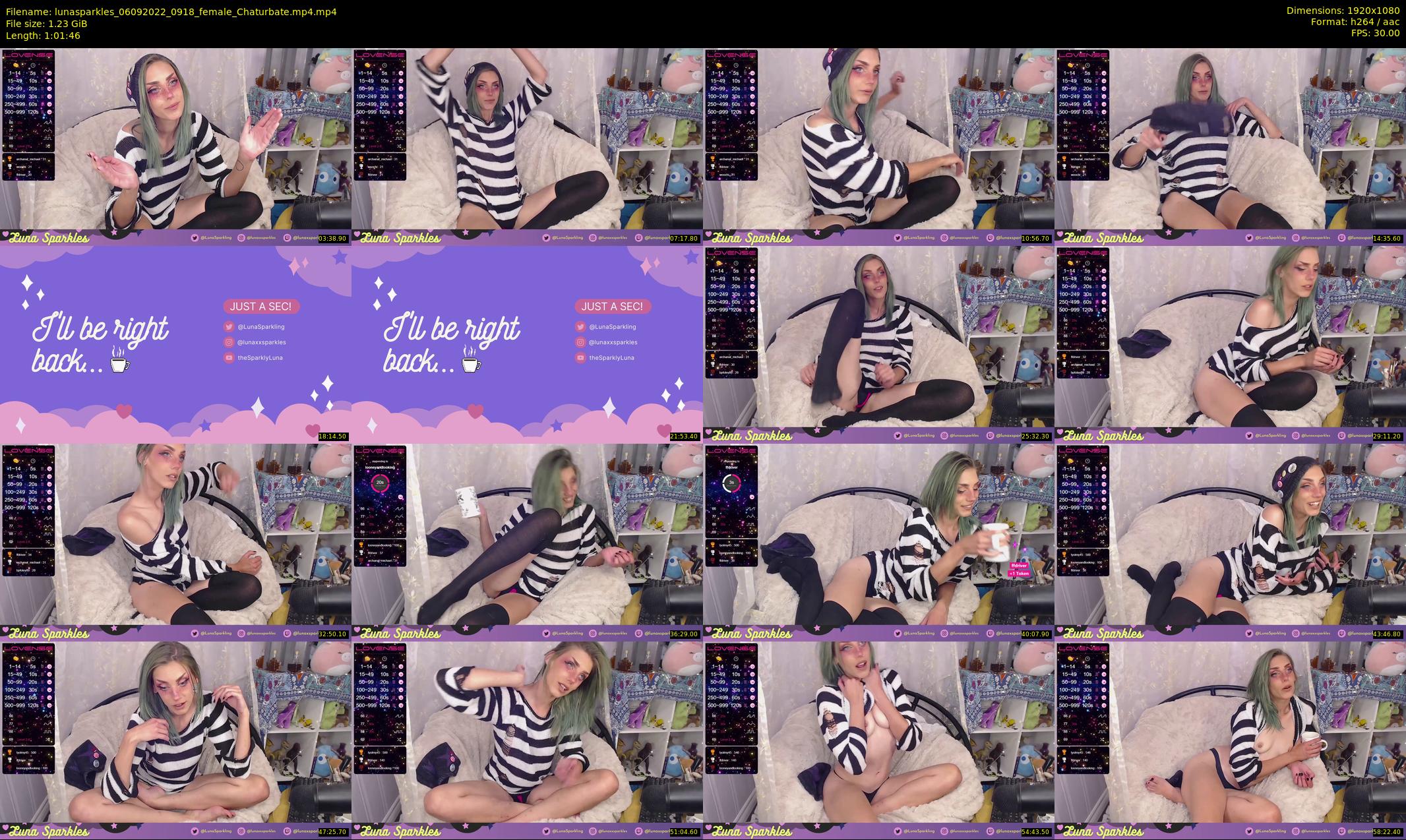 lunasparkles — 62 minute Chaturbate female cam show recording, 1080p, Sep 6, 2022