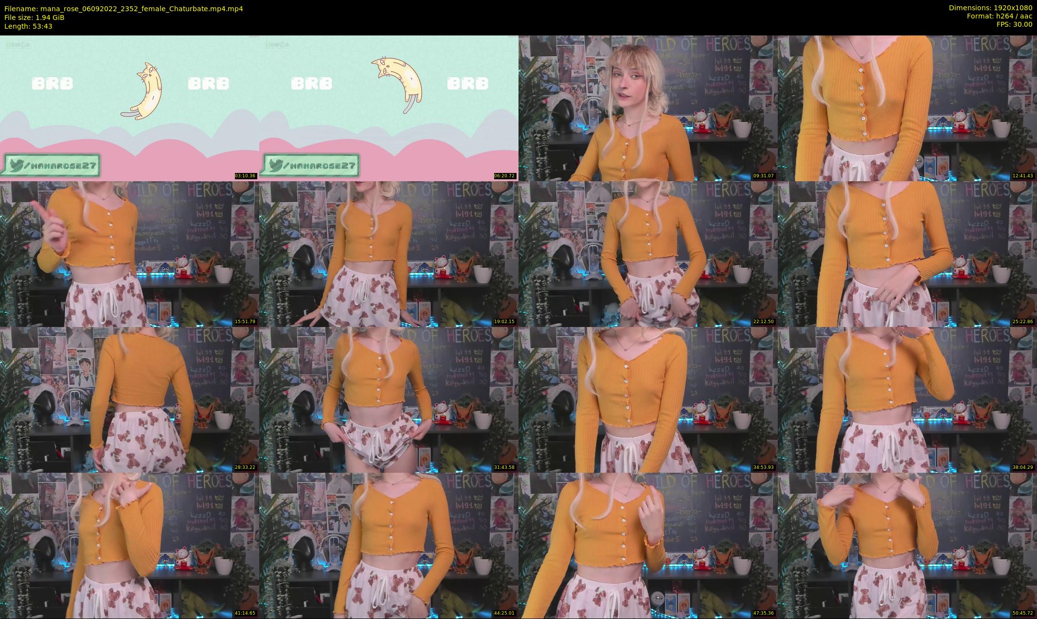 mana_rose — 54 minute Chaturbate female cam show recording, 1080p, Sep 6, 2022