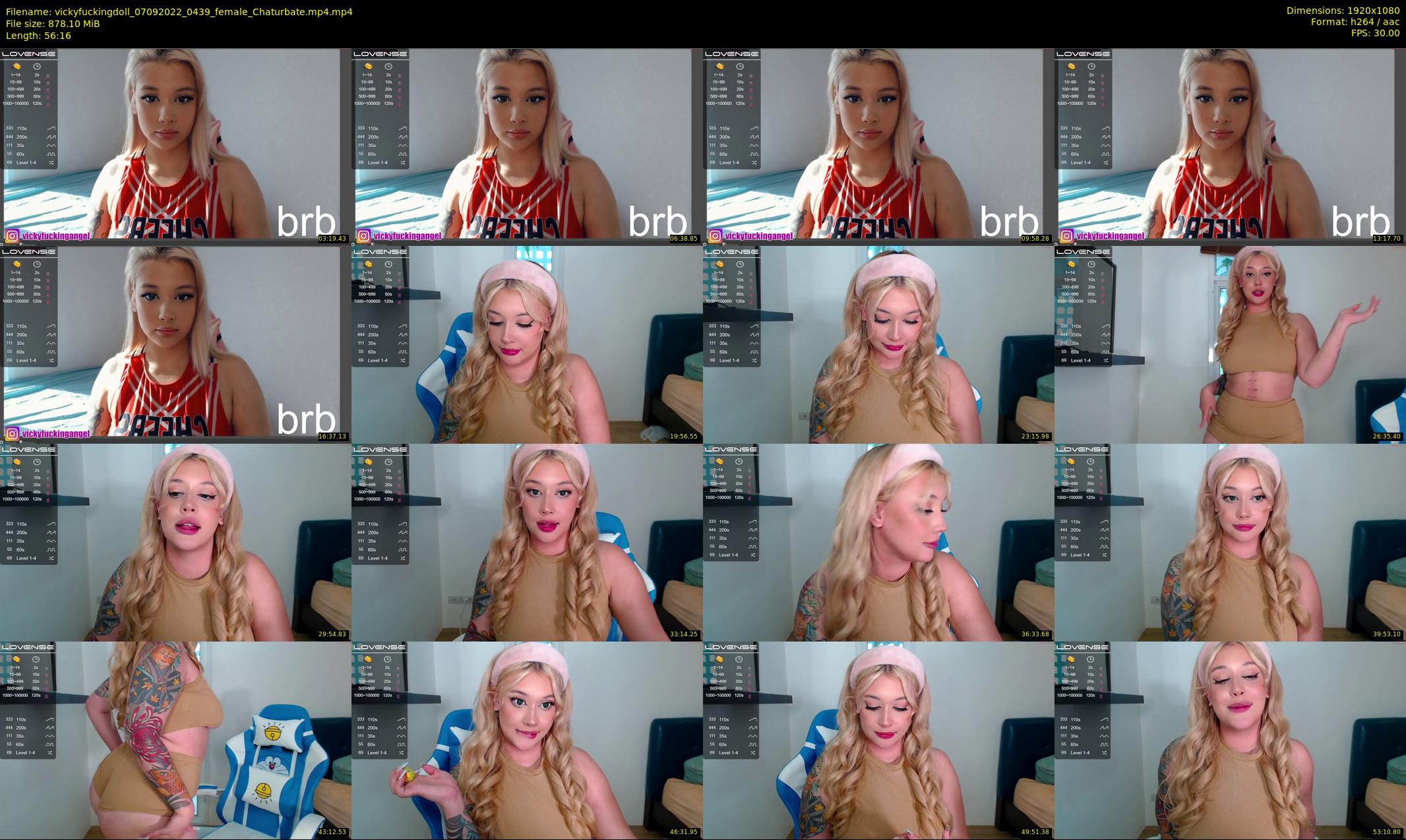 vickyfuckingdoll — 57 minute Chaturbate female cam show recording, 1080p, Sep 7, 2022