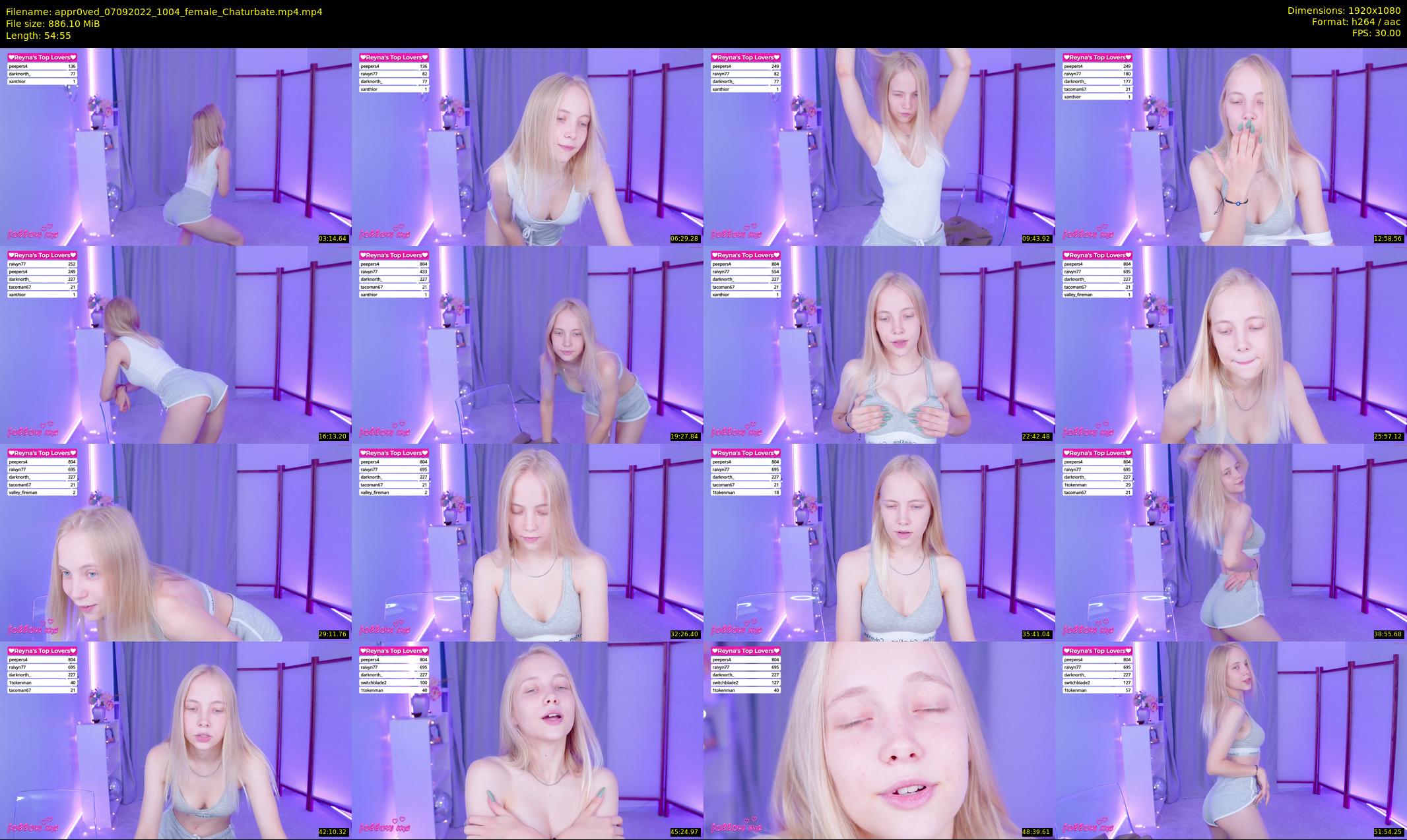 appr0ved — 55 minute Chaturbate female cam show recording, 1080p, Sep 7, 2022