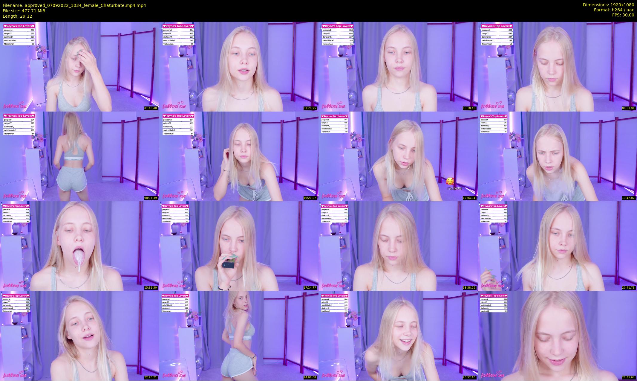 appr0ved — 30 minute Chaturbate female cam show recording, 1080p, Sep 7, 2022