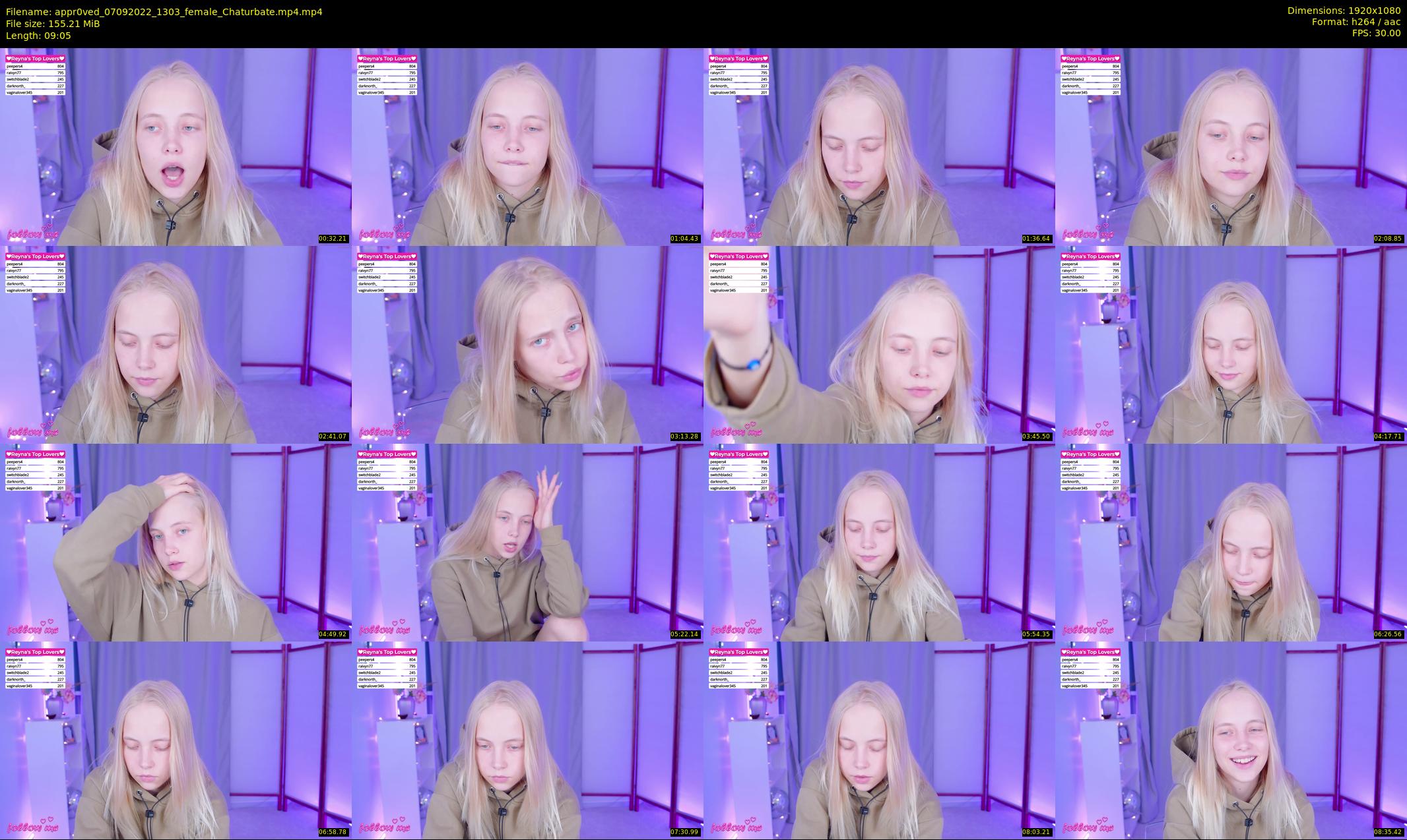 appr0ved — 10 minute Chaturbate female cam show recording, 1080p, Sep 7, 2022