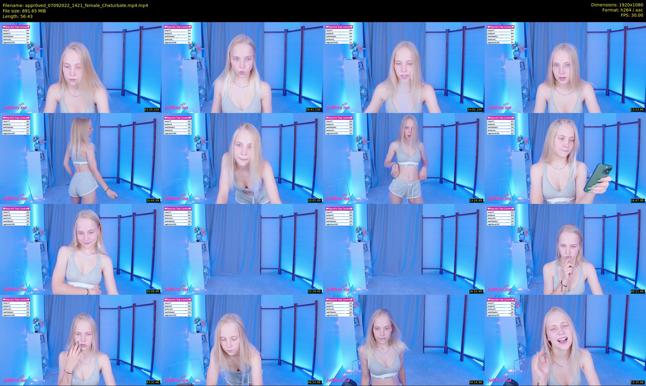 appr0ved — 57 minute Chaturbate female cam show recording, 1080p, Sep 7, 2022