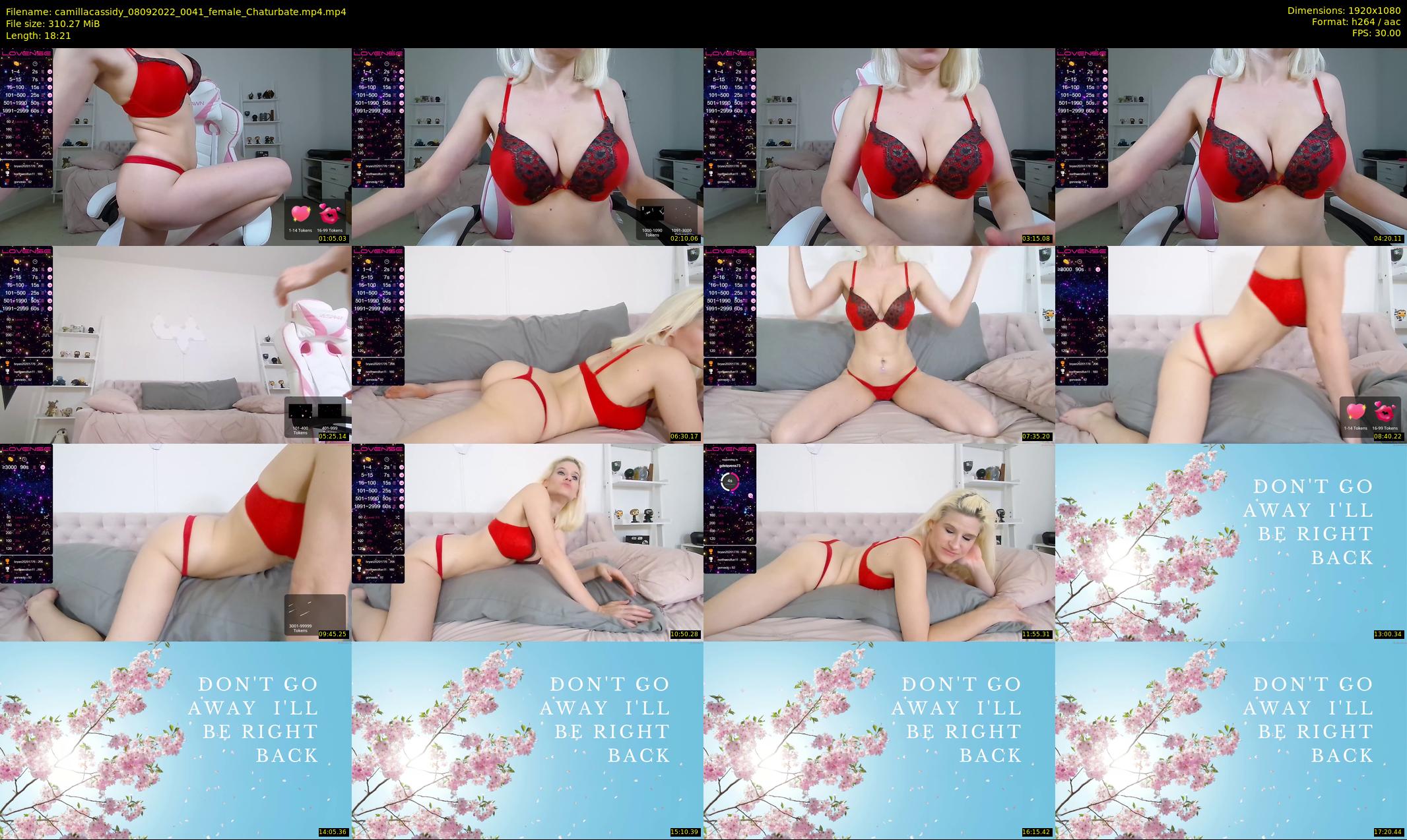 camillacassidy — 19 minute Chaturbate female cam show recording, 1080p, Sep 8, 2022