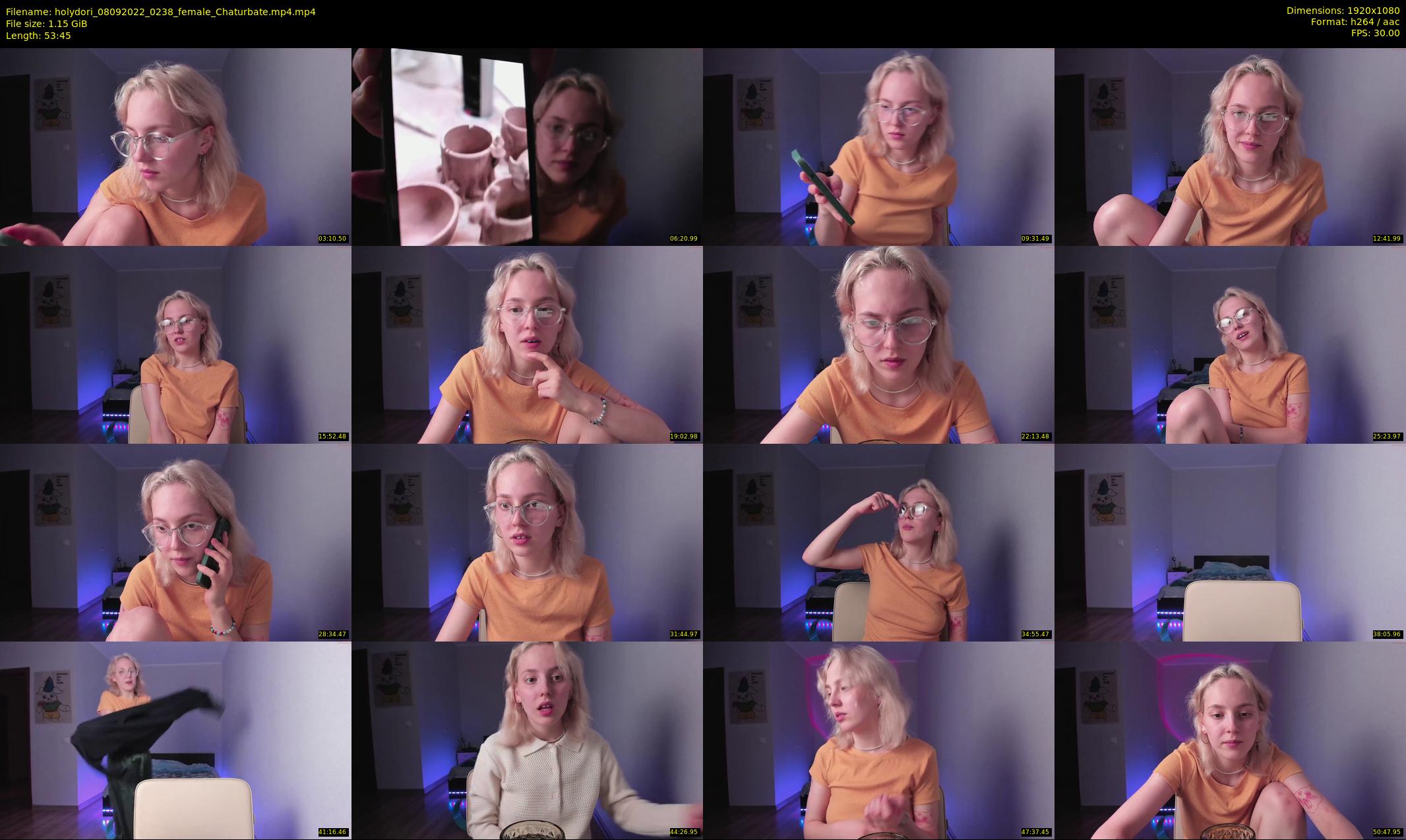holydori — 54 minute Chaturbate female cam show recording, 1080p, Sep 8, 2022