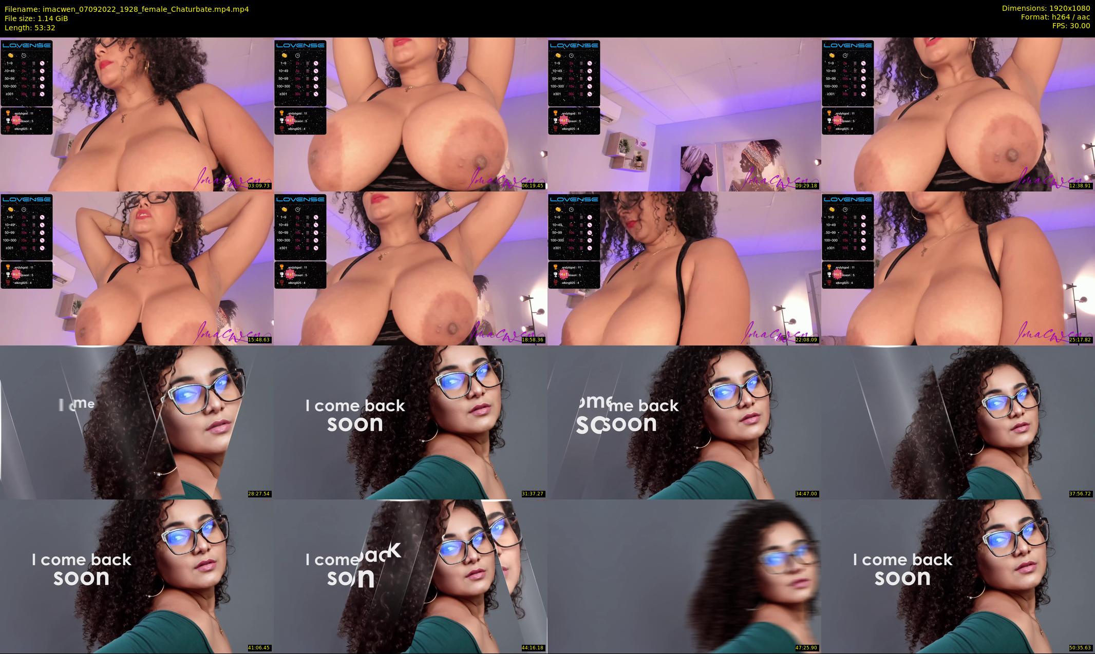 imacwen — 54 minute Chaturbate female cam show recording, 1080p, Sep 7, 2022