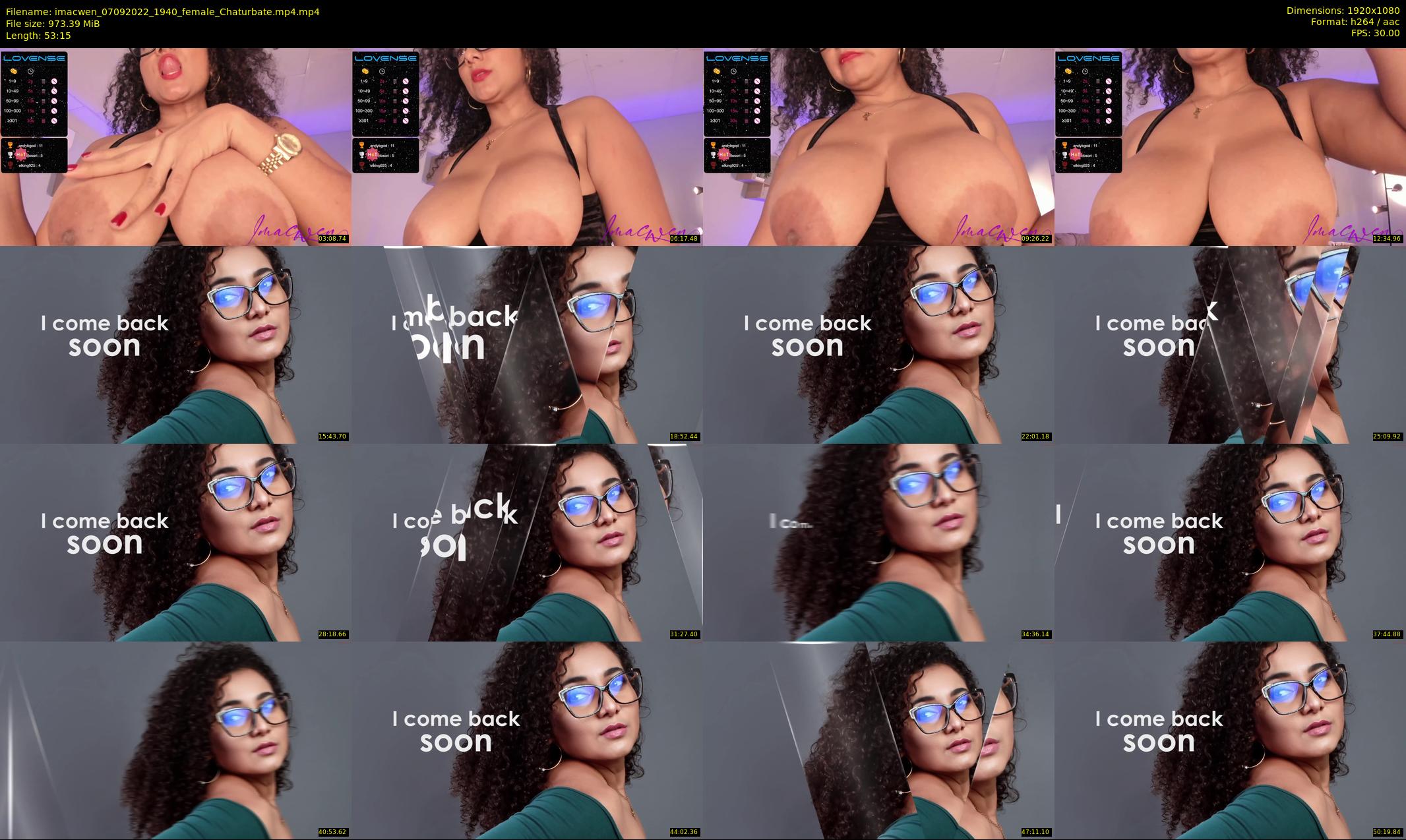 imacwen — 54 minute Chaturbate female cam show recording, 1080p, Sep 7, 2022