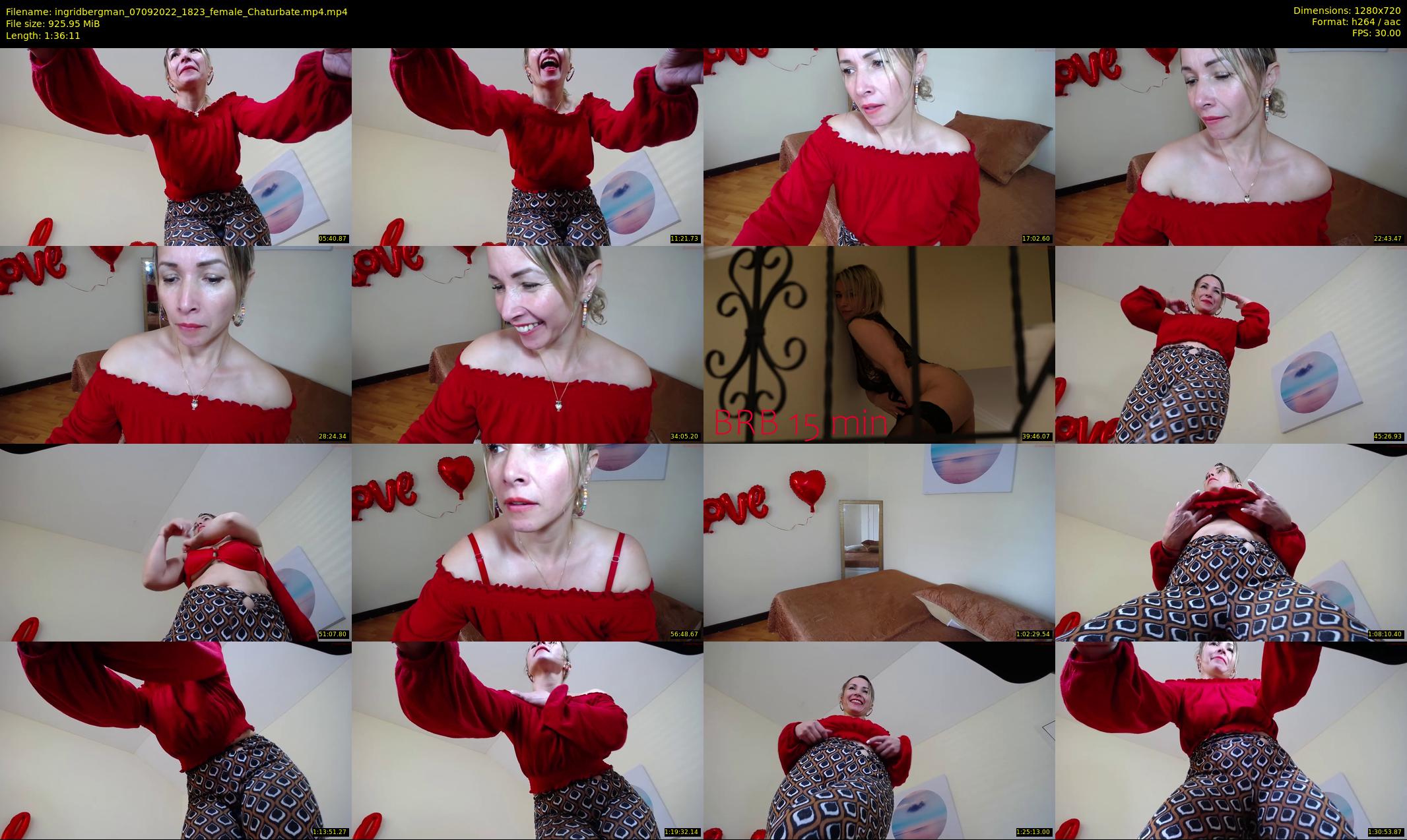 ingridbergman — 97 minute Chaturbate female cam show recording, 720p, Sep 7, 2022