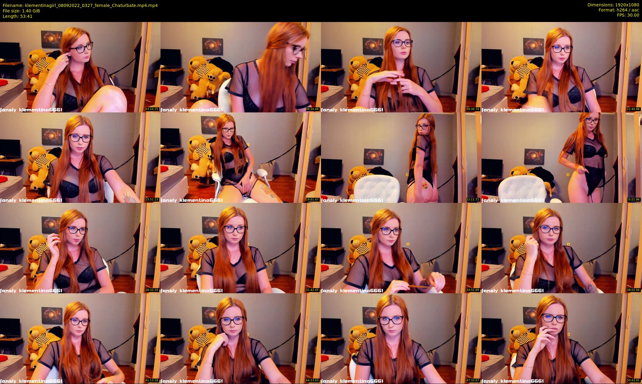 klementinagirl — 54 minute Chaturbate female cam show recording, 1080p, Sep 8, 2022