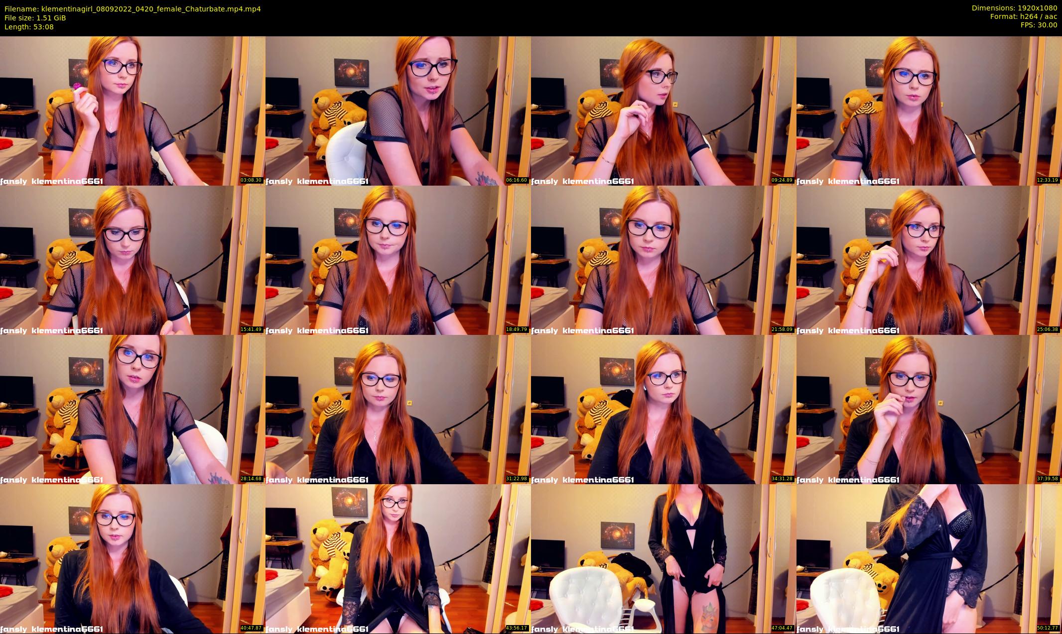 klementinagirl — 54 minute Chaturbate female cam show recording, 1080p, Sep 8, 2022