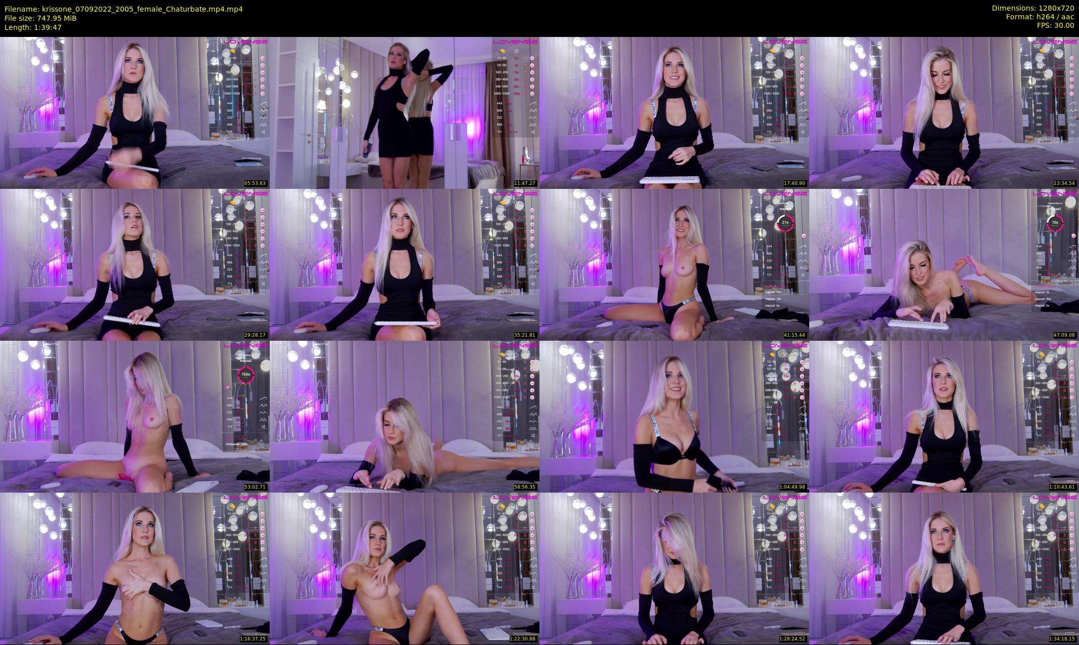 krissone — 100 minute Chaturbate female cam show recording, 720p, Sep 7, 2022