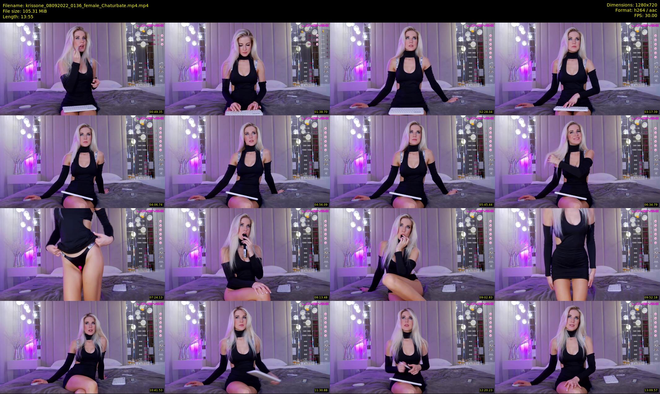 krissone — 14 minute Chaturbate female cam show recording, 720p, Sep 8, 2022