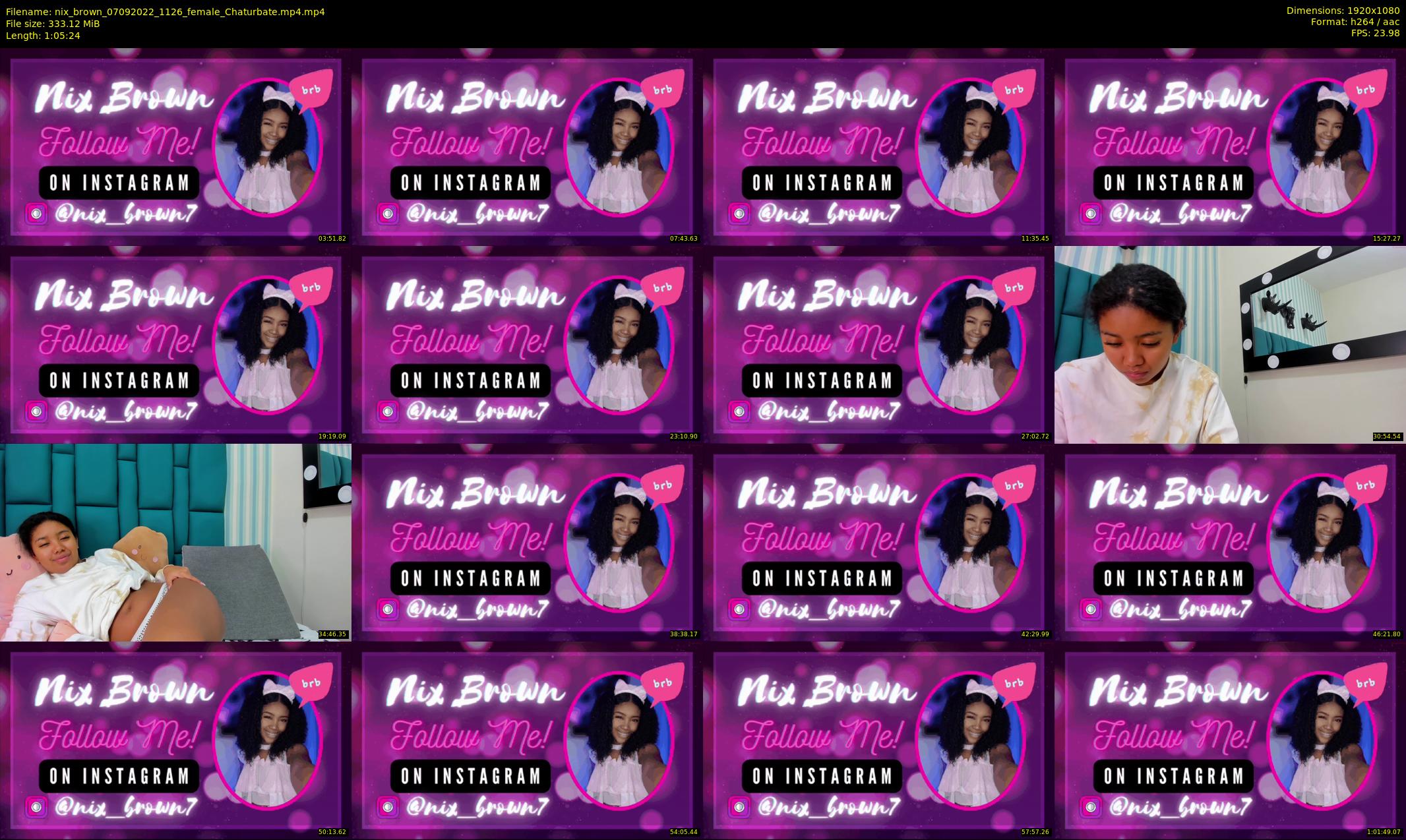 nix_brown — 66 minute Chaturbate female cam show recording, 1080p, Sep 7, 2022