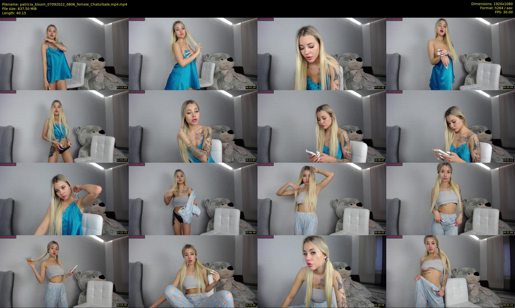 patricia_bloom — 41 minute Chaturbate female cam show recording, 1080p, Sep 7, 2022