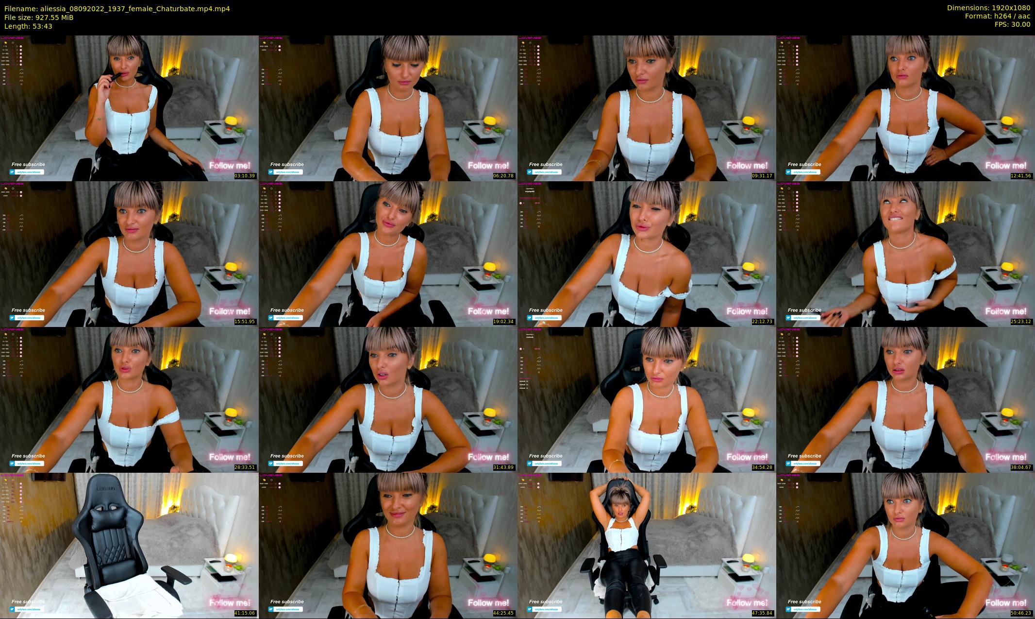 aliessia — 54 minute Chaturbate female cam show recording, 1080p, Sep 8, 2022