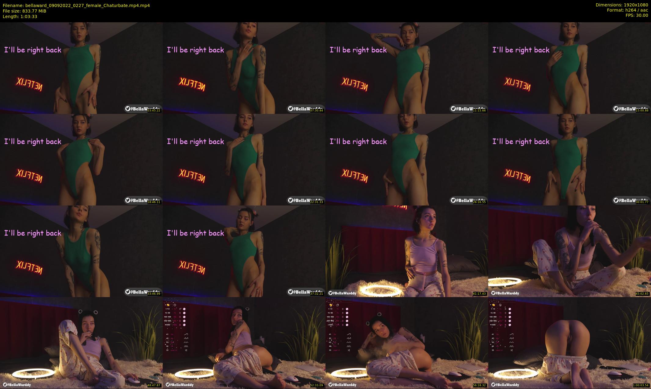 bellaward — 64 minute Chaturbate female cam show recording, 1080p, Sep 9, 2022