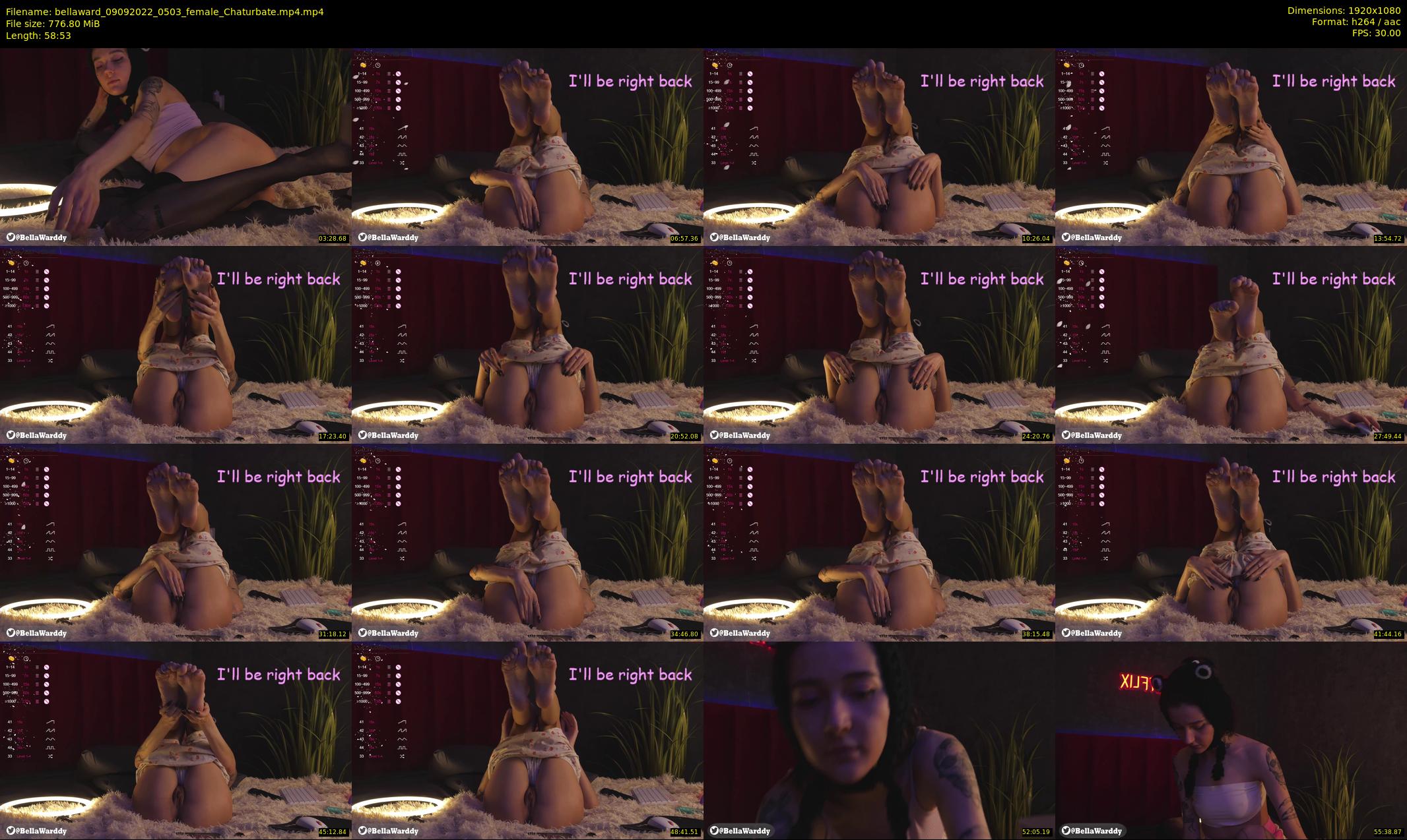 bellaward — 59 minute Chaturbate female cam show recording, 1080p, Sep 9, 2022