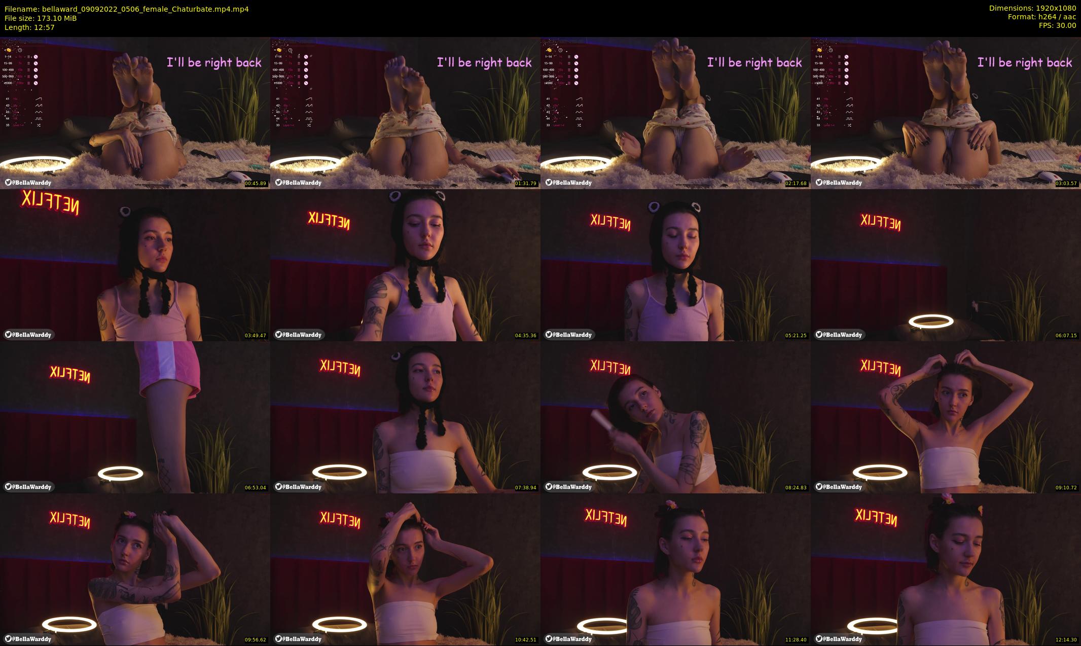 bellaward — 13 minute Chaturbate female cam show recording, 1080p, Sep 9, 2022