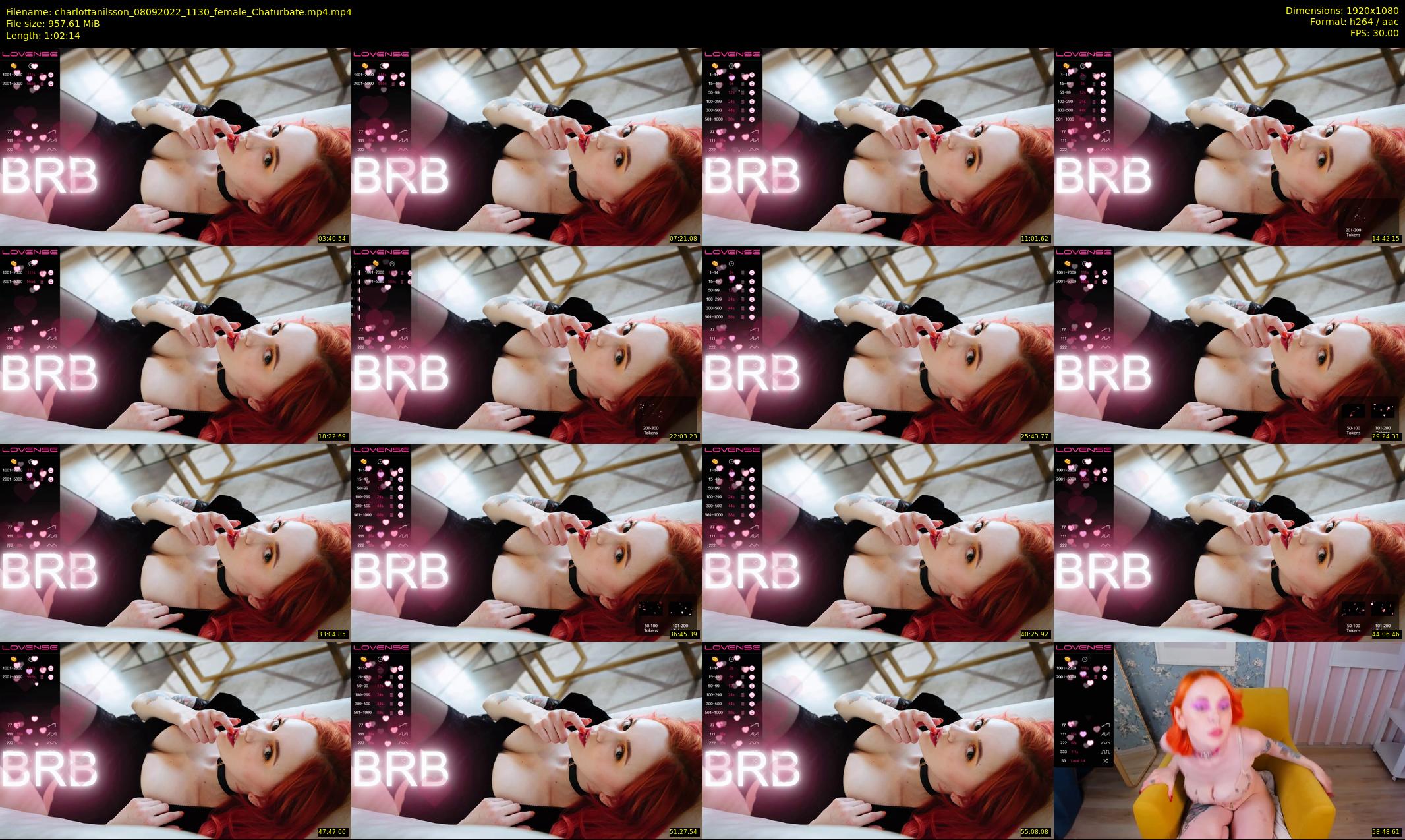 charlottanilsson — 63 minute Chaturbate female cam show recording, 1080p, Sep 8, 2022
