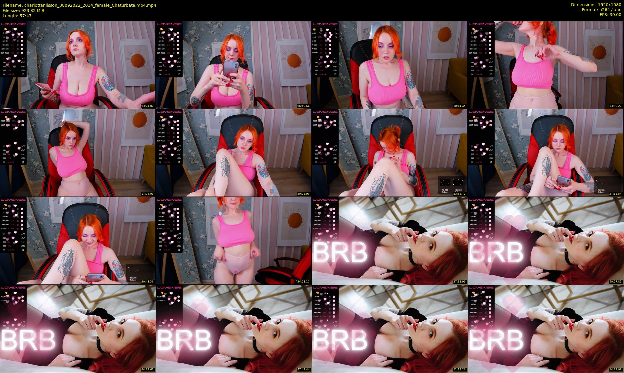 charlottanilsson — 58 minute Chaturbate female cam show recording, 1080p, Sep 8, 2022