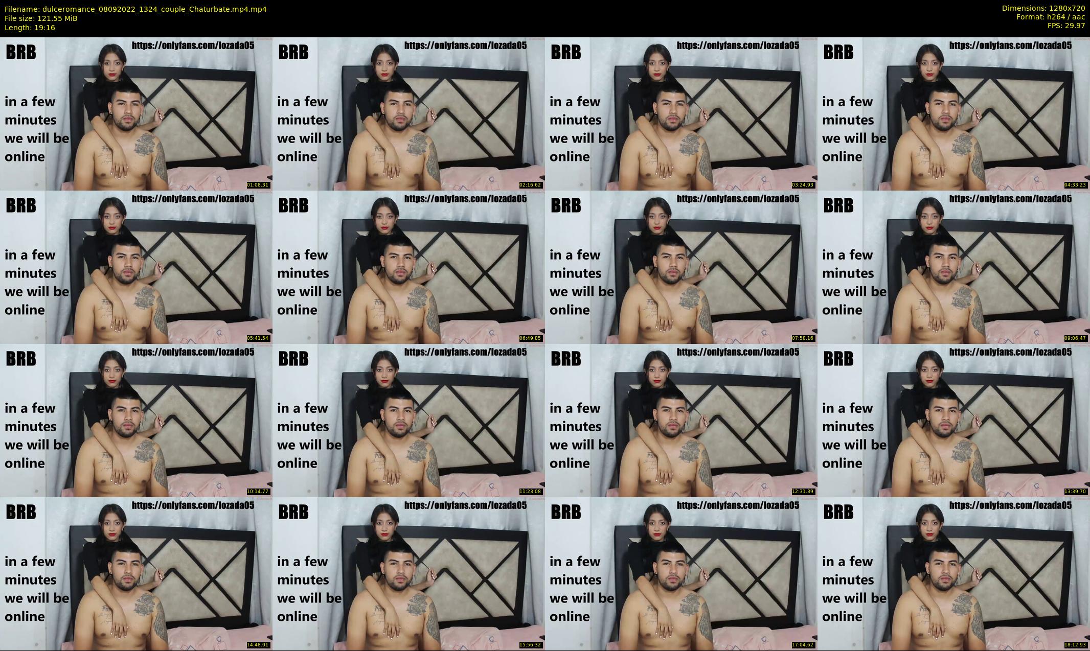 dulceromance — 20 minute Chaturbate couple cam show recording, 720p, Sep 8, 2022