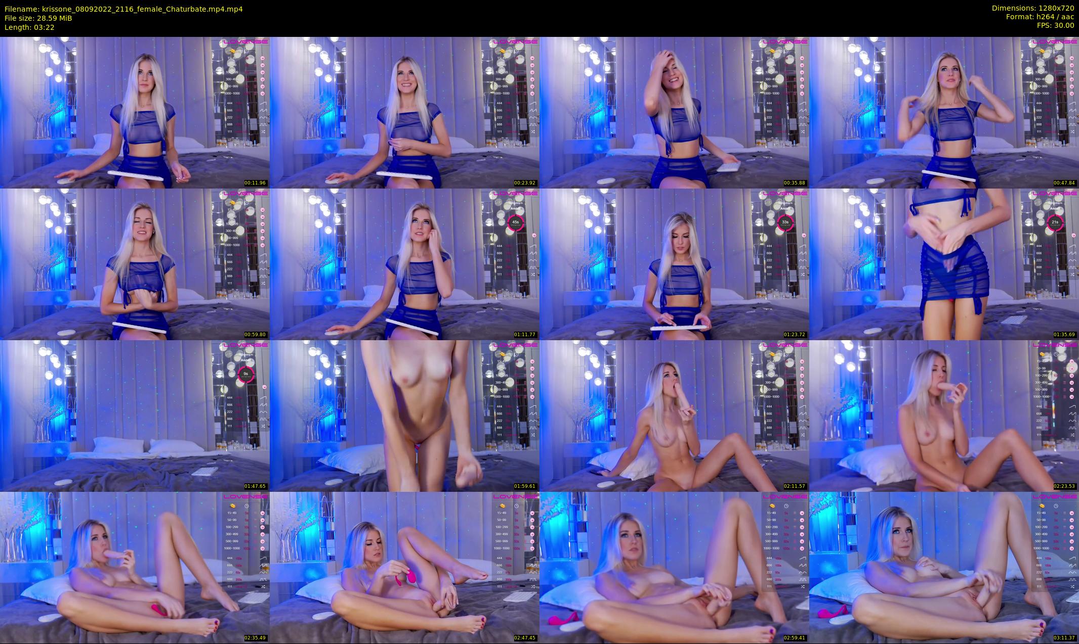 krissone — 4 minute Chaturbate female cam show recording, 720p, Sep 8, 2022