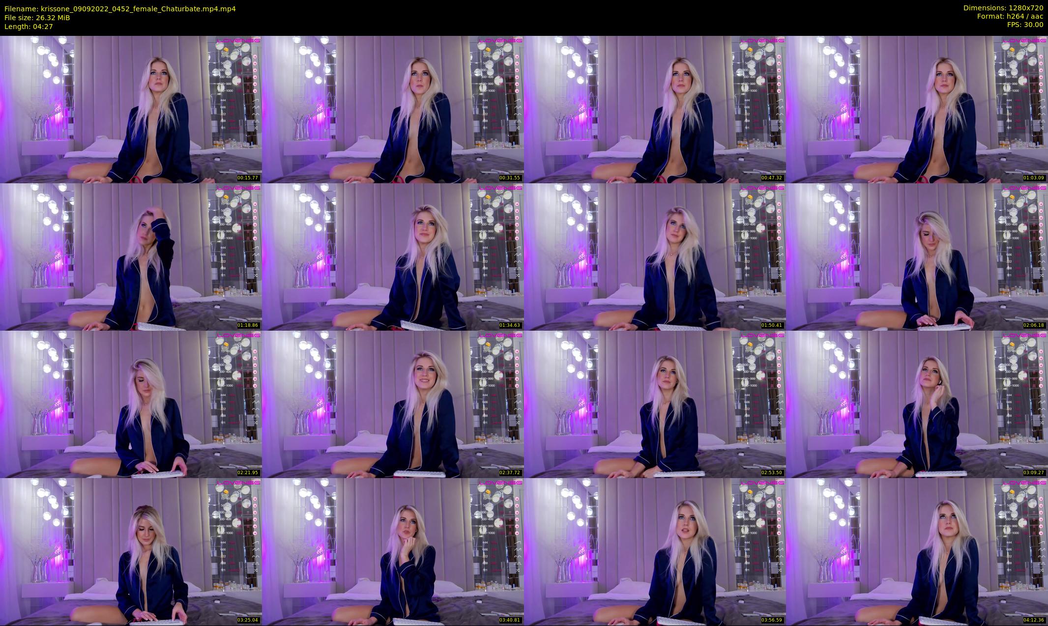 krissone — 5 minute Chaturbate female cam show recording, 720p, Sep 9, 2022
