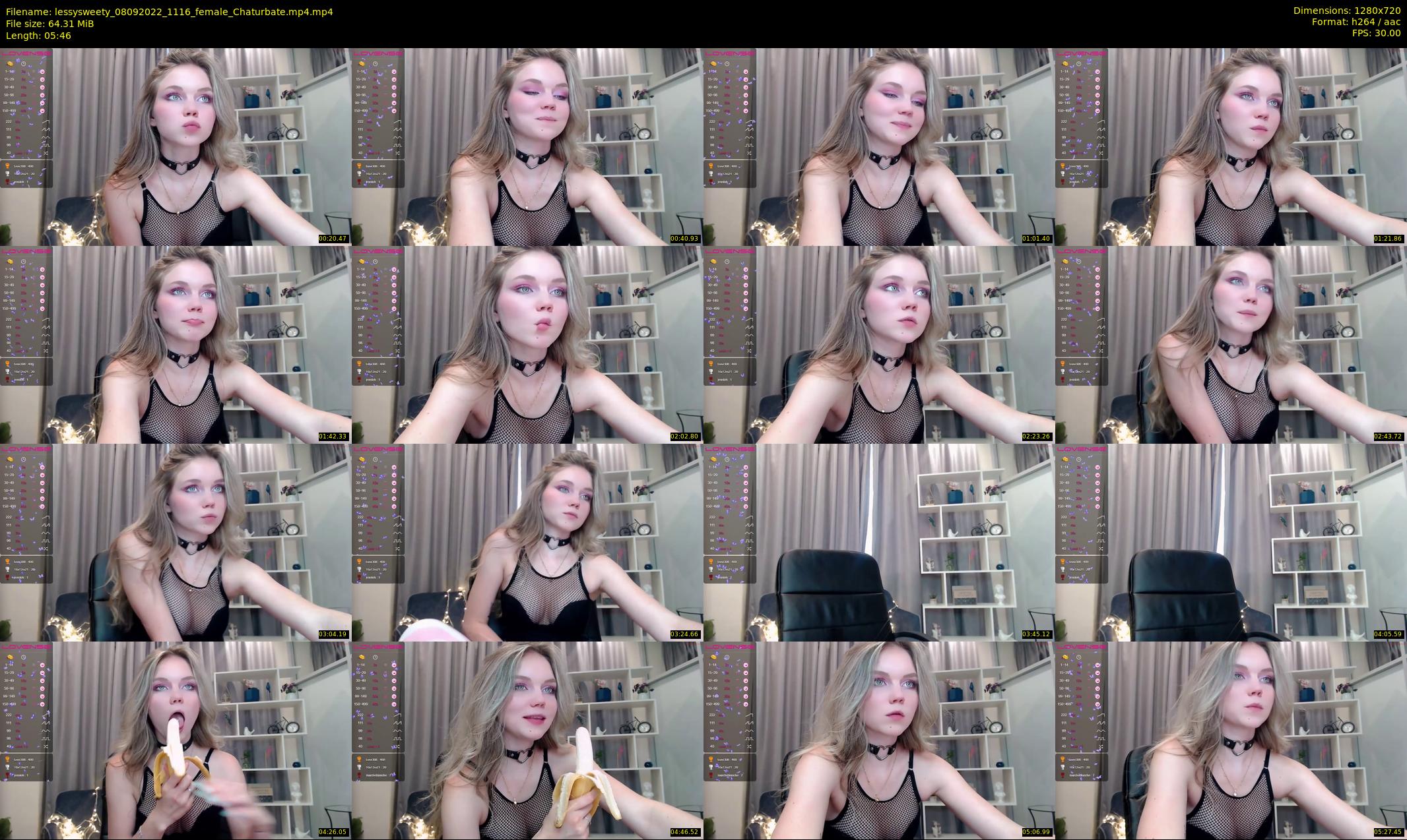 lessysweety — 6 minute Chaturbate female cam show recording, 720p, Sep 8, 2022