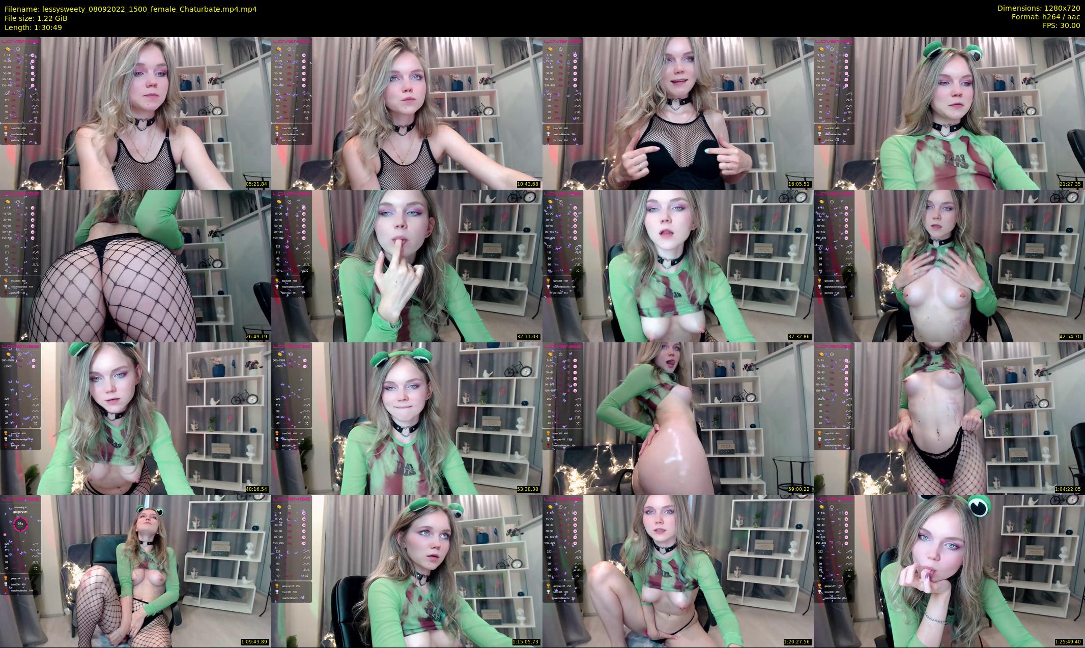 lessysweety — 91 minute Chaturbate female cam show recording, 720p, Sep 8, 2022