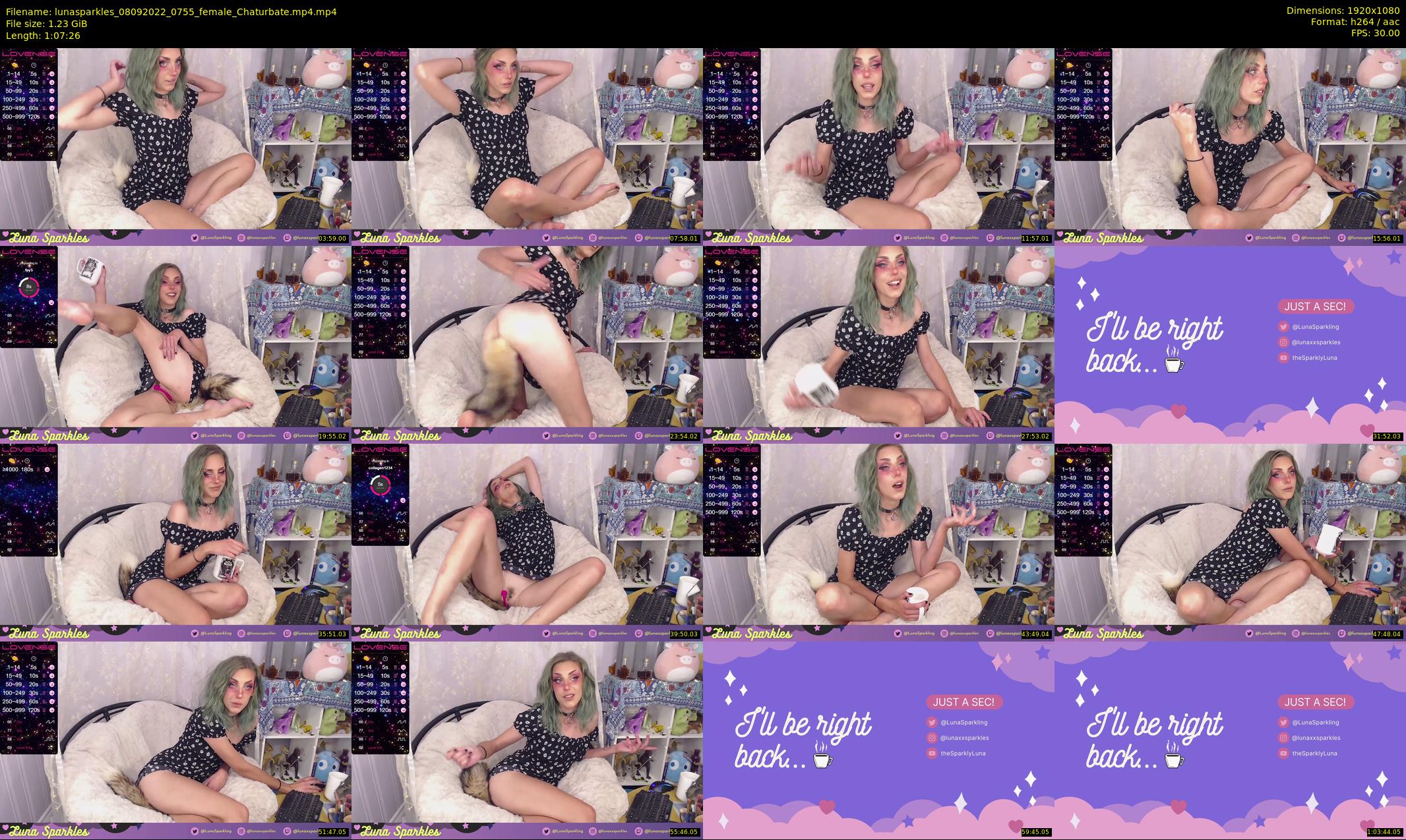 lunasparkles — 68 minute Chaturbate female cam show recording, 1080p, Sep 8, 2022