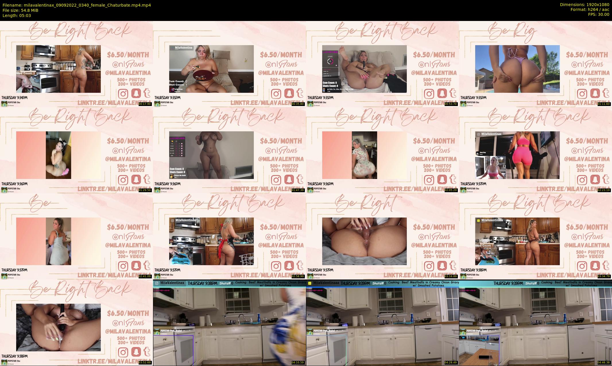 milavalentinax — 6 minute Chaturbate female cam show recording, 1080p, Sep 9, 2022