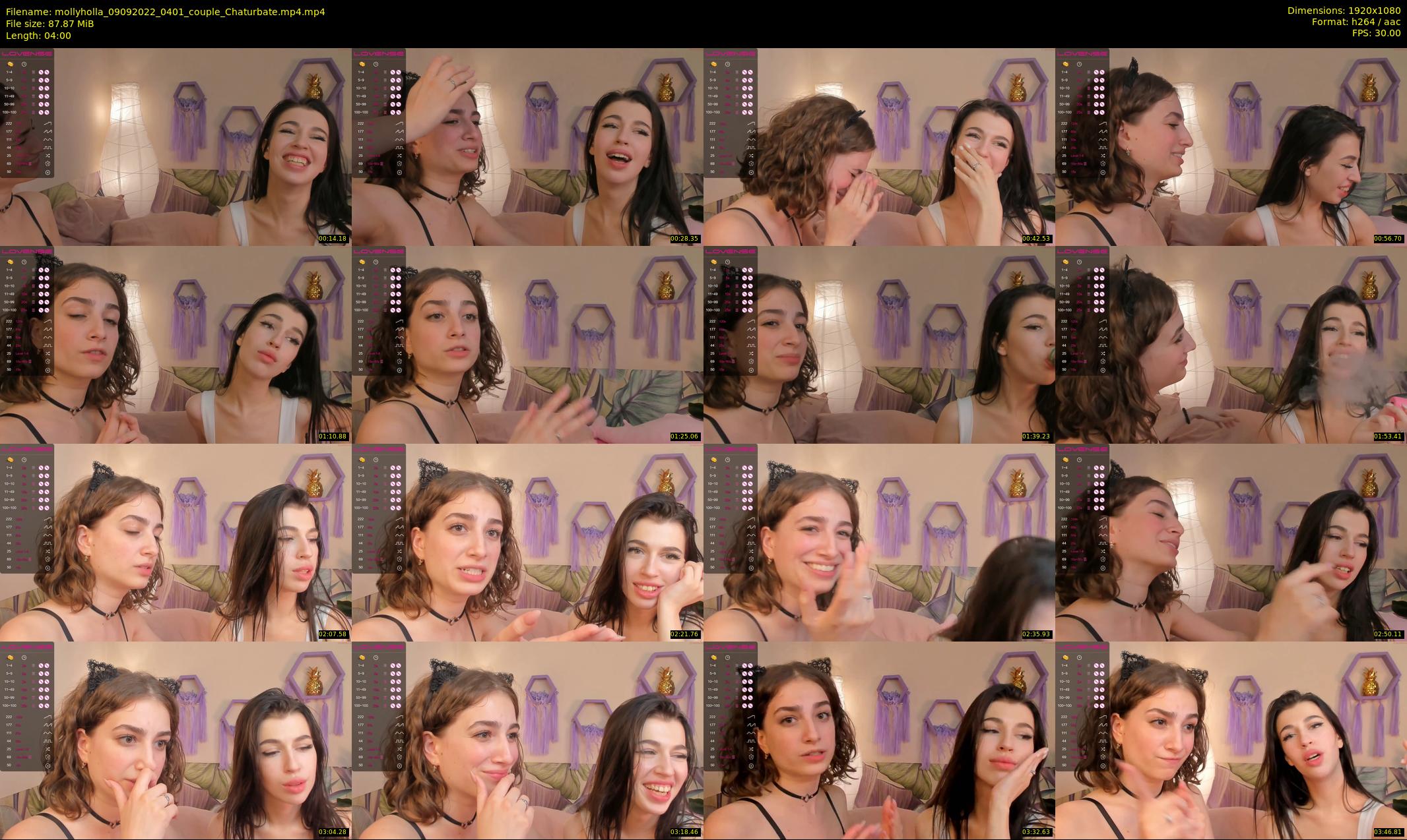 mollyholla — 4 minute Chaturbate couple cam show recording, 1080p, Sep 9, 2022
