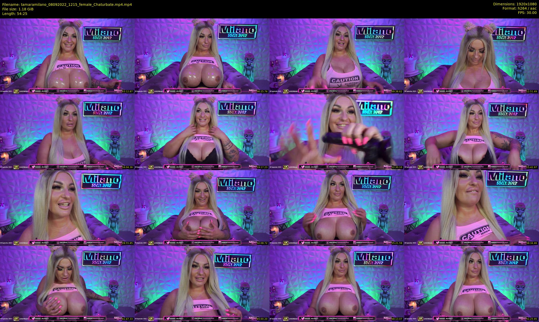 tamaramilano — 55 minute Chaturbate female cam show recording, 1080p, Sep 8, 2022