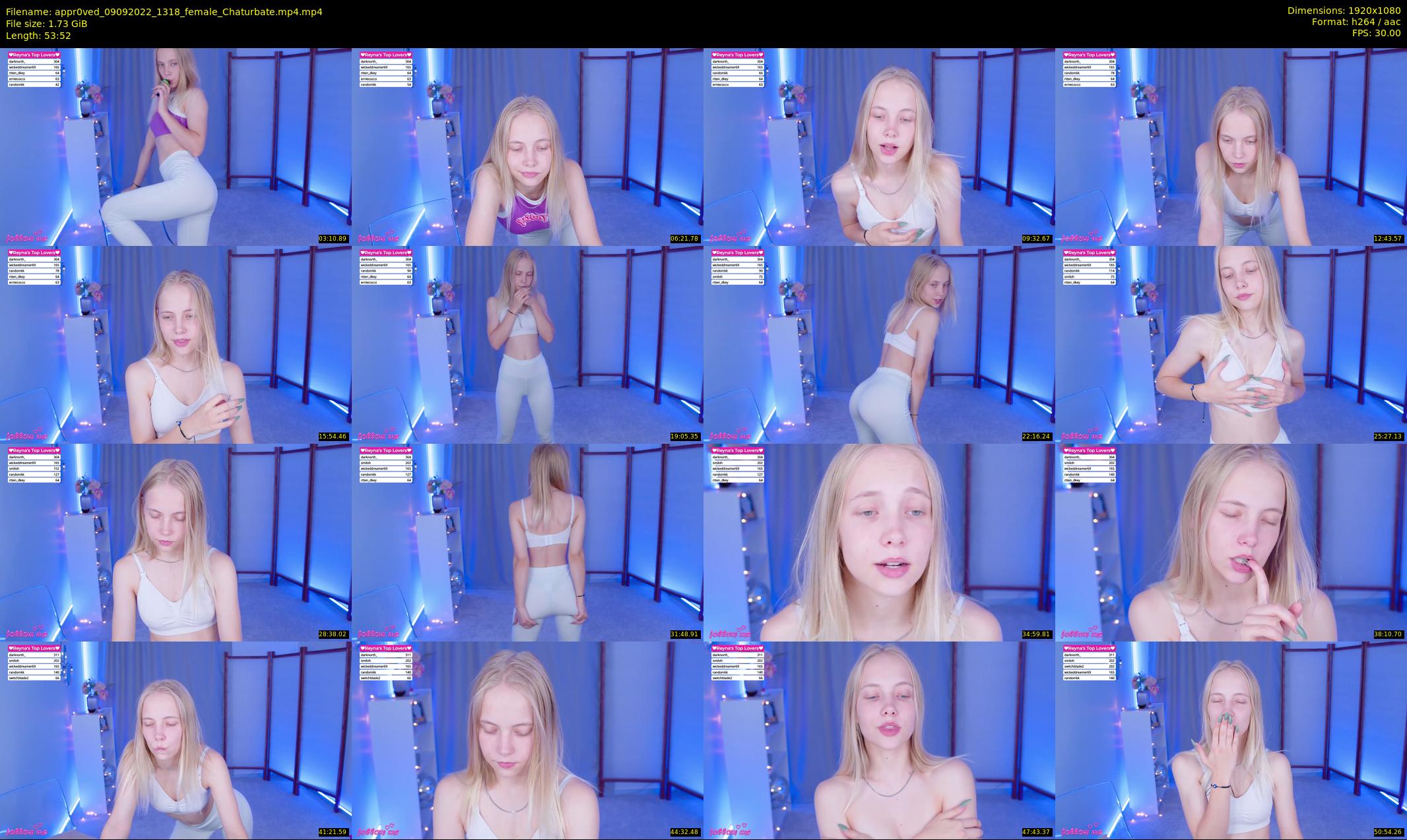 appr0ved — 54 minute Chaturbate female cam show recording, 1080p, Sep 9, 2022