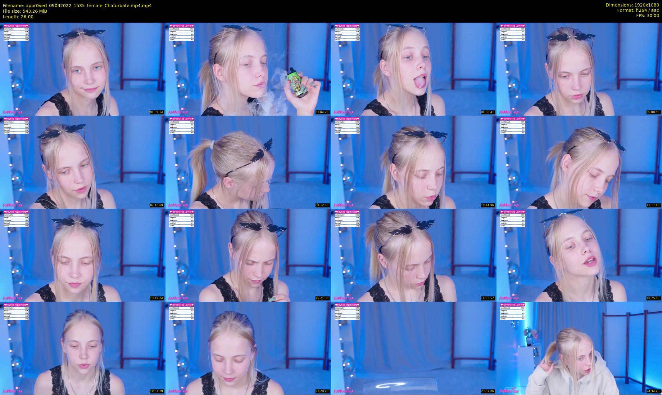 appr0ved — 26 minute Chaturbate female cam show recording, 1080p, Sep 9, 2022