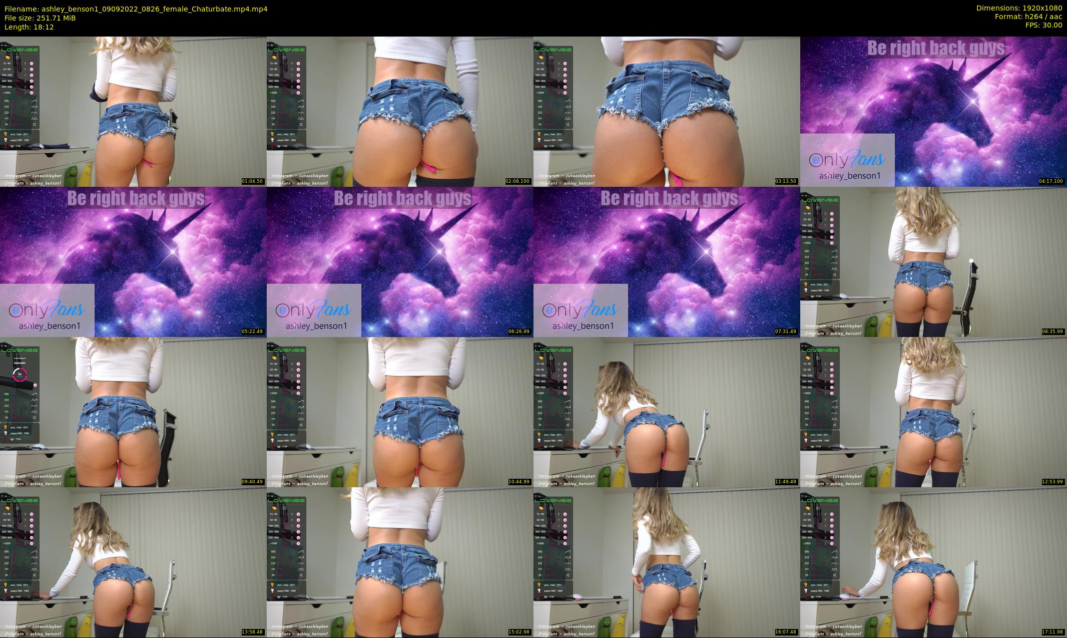 ashley_benson1 — 19 minute Chaturbate female cam show recording, 1080p, Sep 9, 2022
