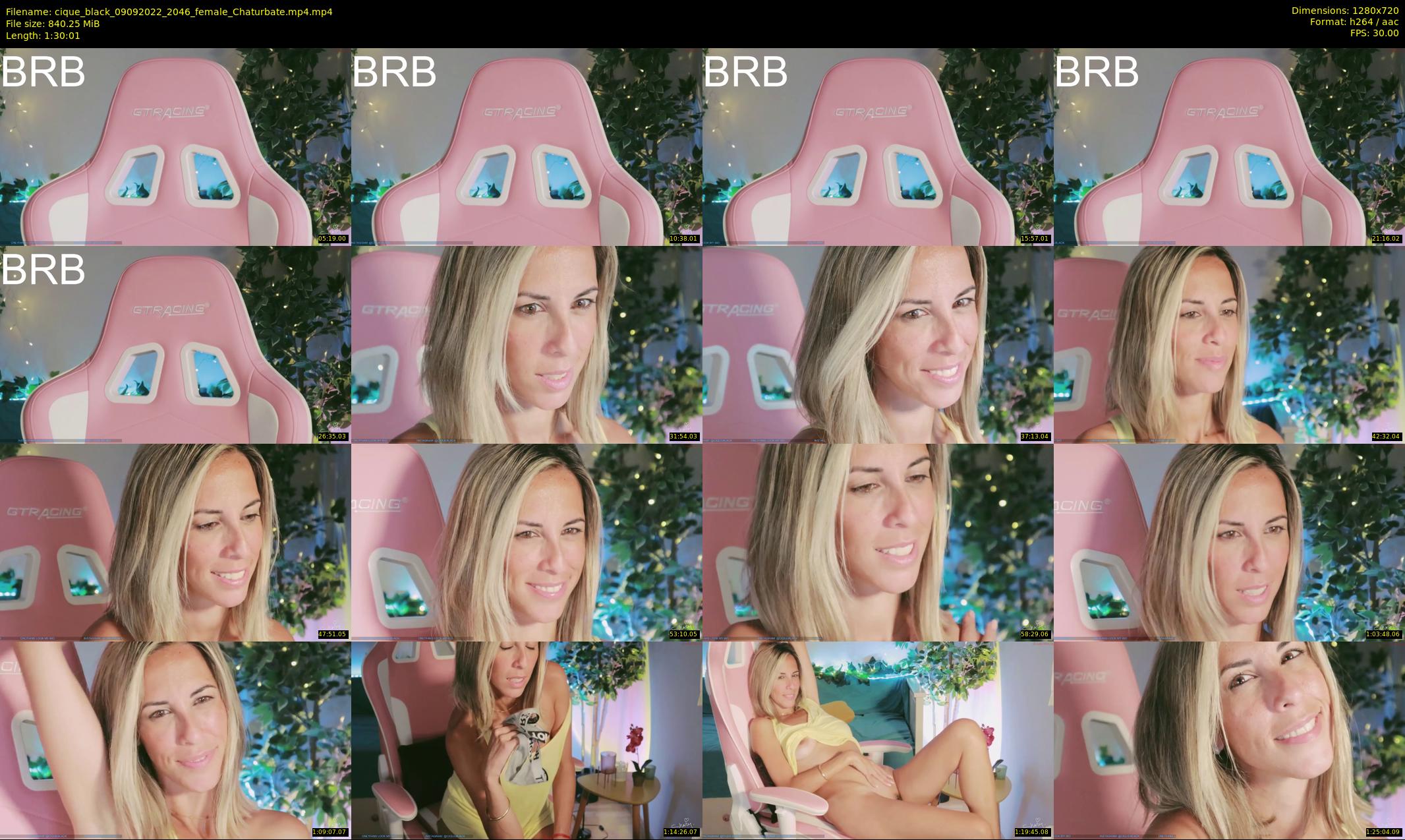 cique_black — 91 minute Chaturbate female cam show recording, 720p, Sep 9, 2022