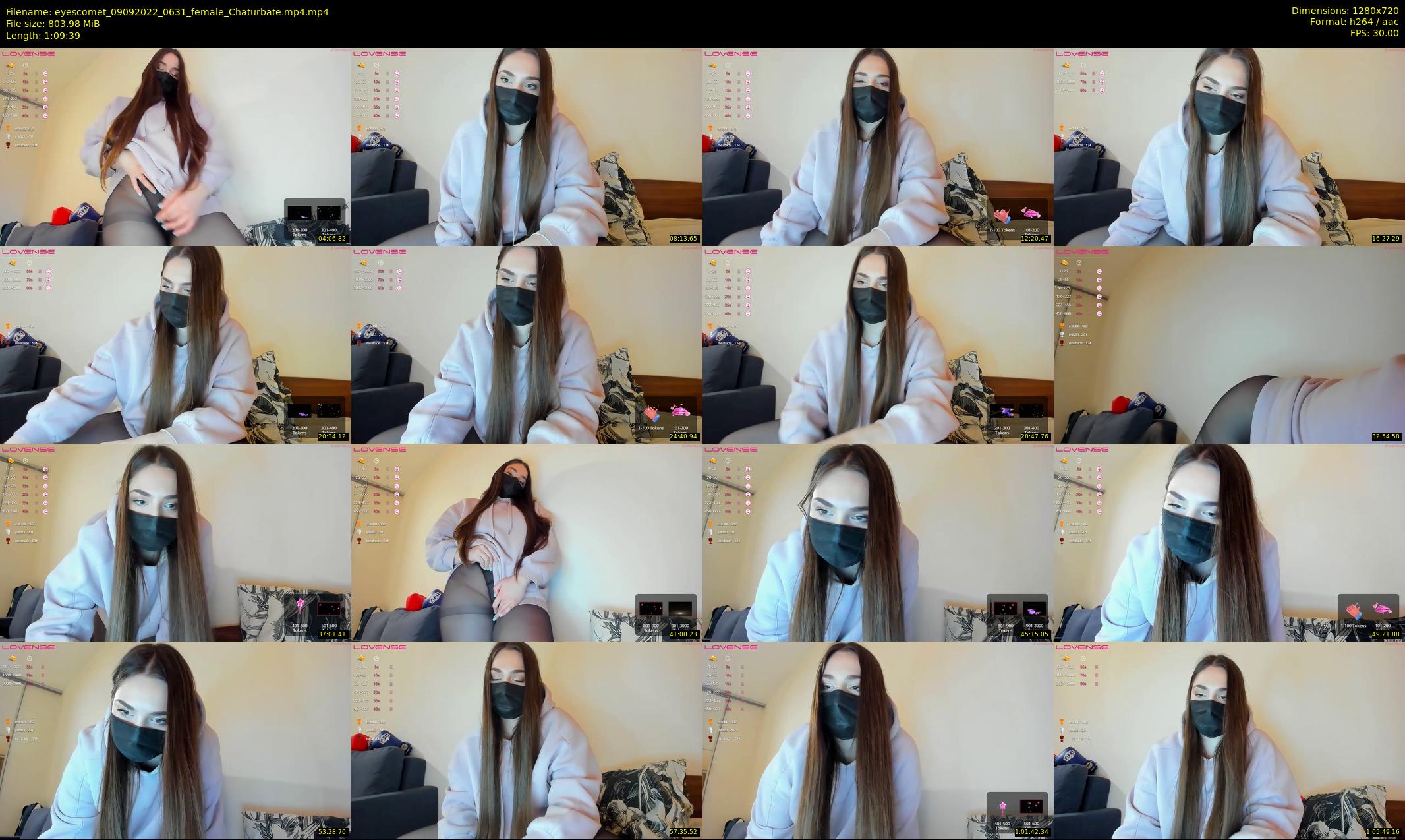 eyescomet — 70 minute Chaturbate female cam show recording, 720p, Sep 9, 2022