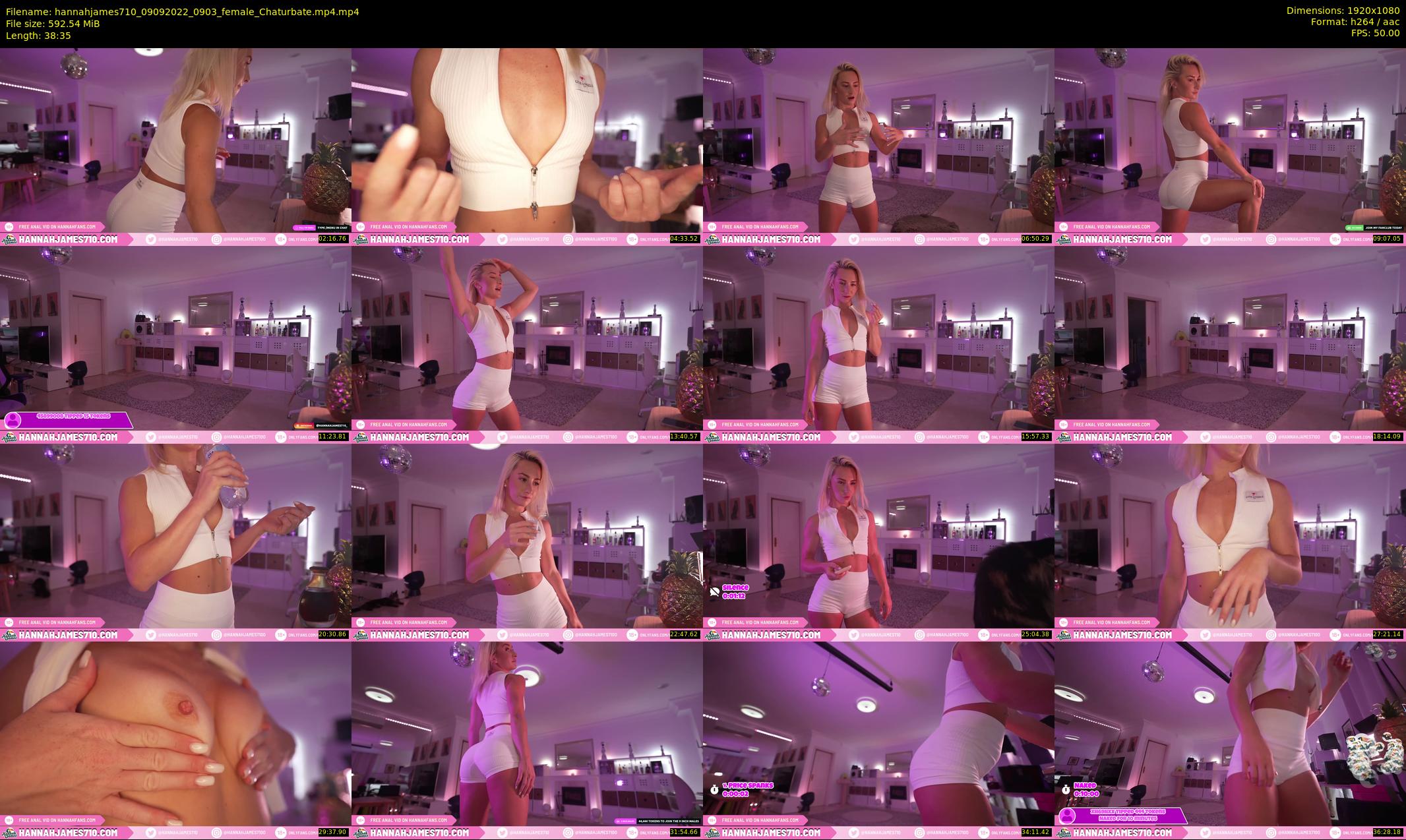hannahjames710 — 39 minute Chaturbate female cam show recording, 1080p, Sep 9, 2022