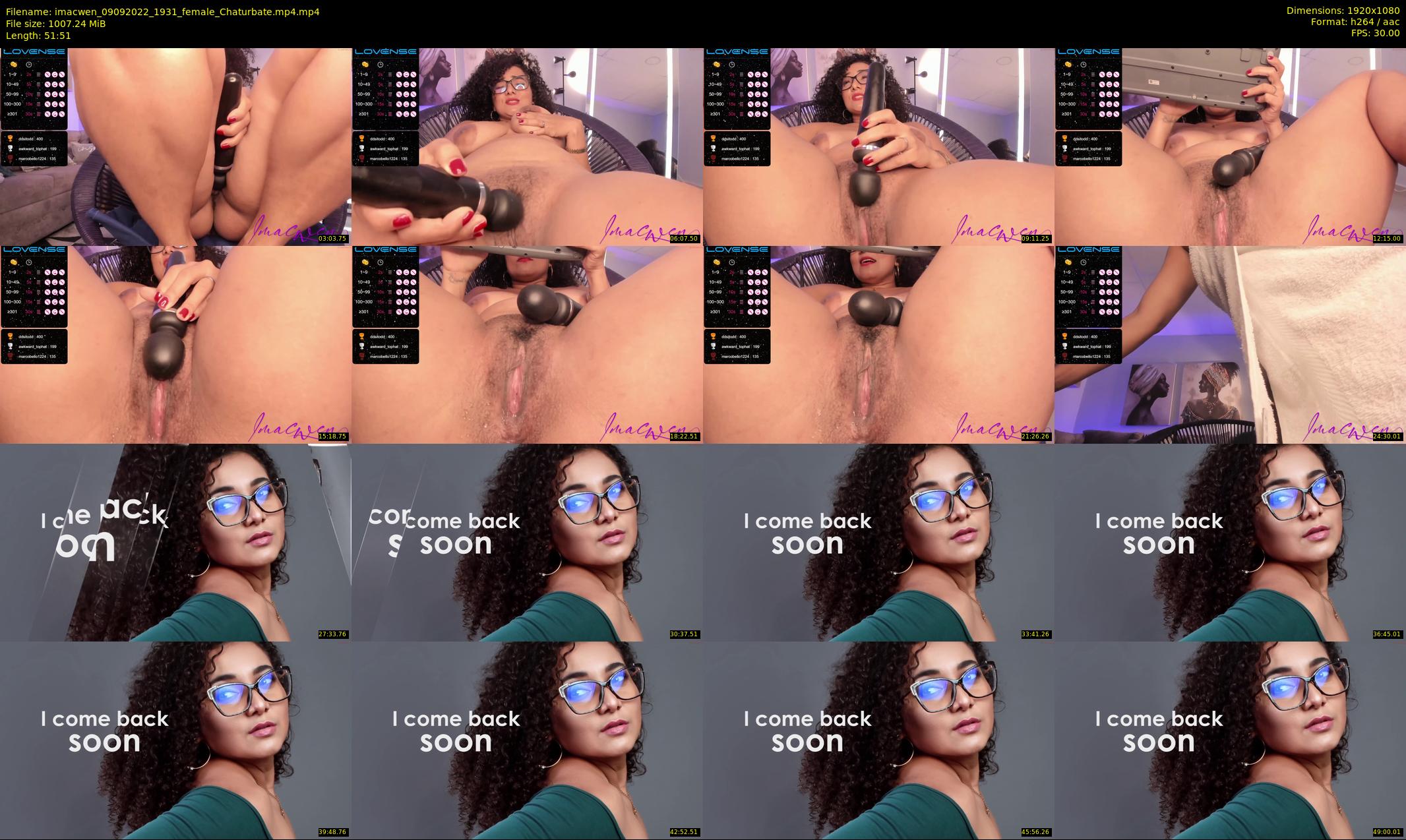 imacwen — 52 minute Chaturbate female cam show recording, 1080p, Sep 9, 2022