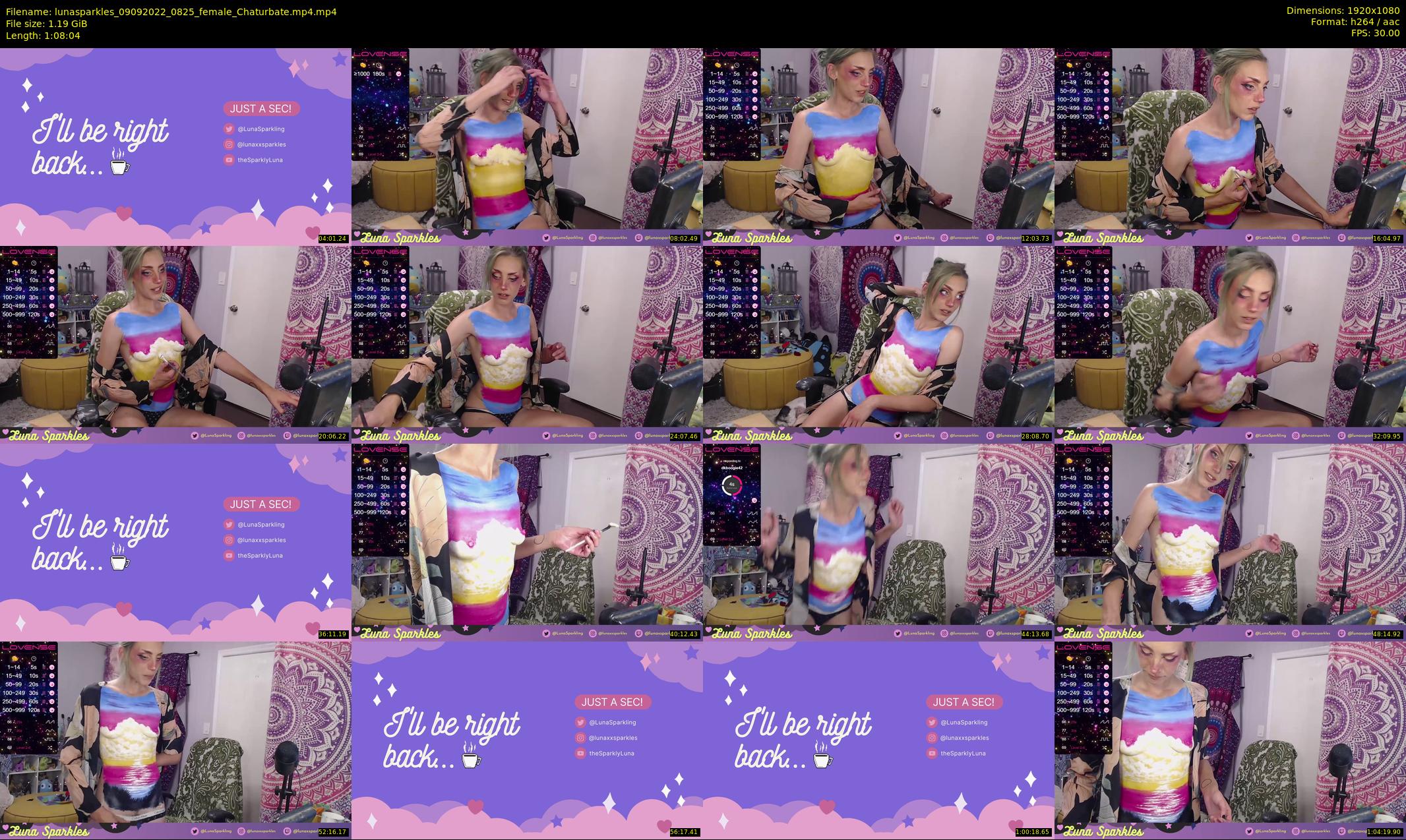 lunasparkles — 69 minute Chaturbate female cam show recording, 1080p, Sep 9, 2022