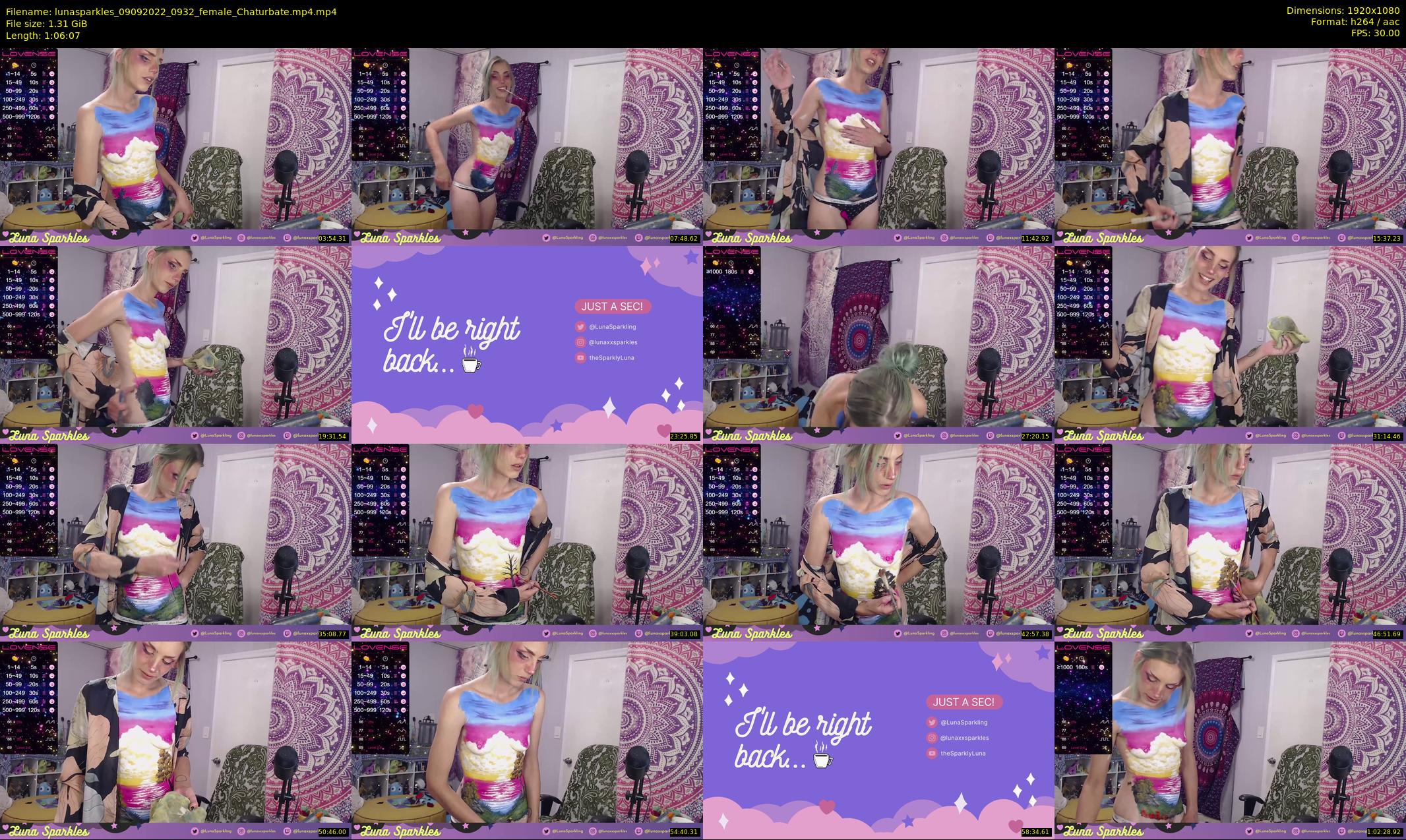 lunasparkles — 67 minute Chaturbate female cam show recording, 1080p, Sep 9, 2022