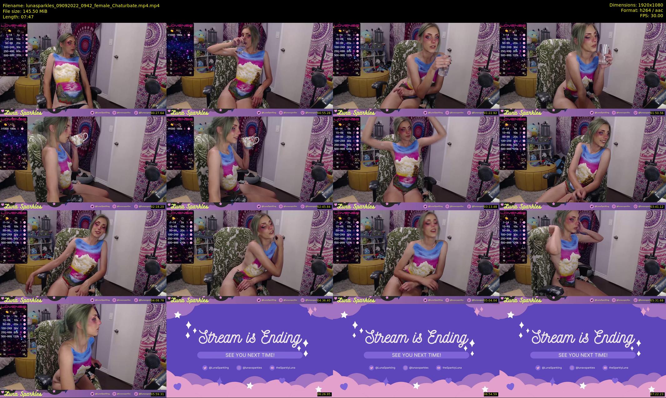 lunasparkles — 8 minute Chaturbate female cam show recording, 1080p, Sep 9, 2022