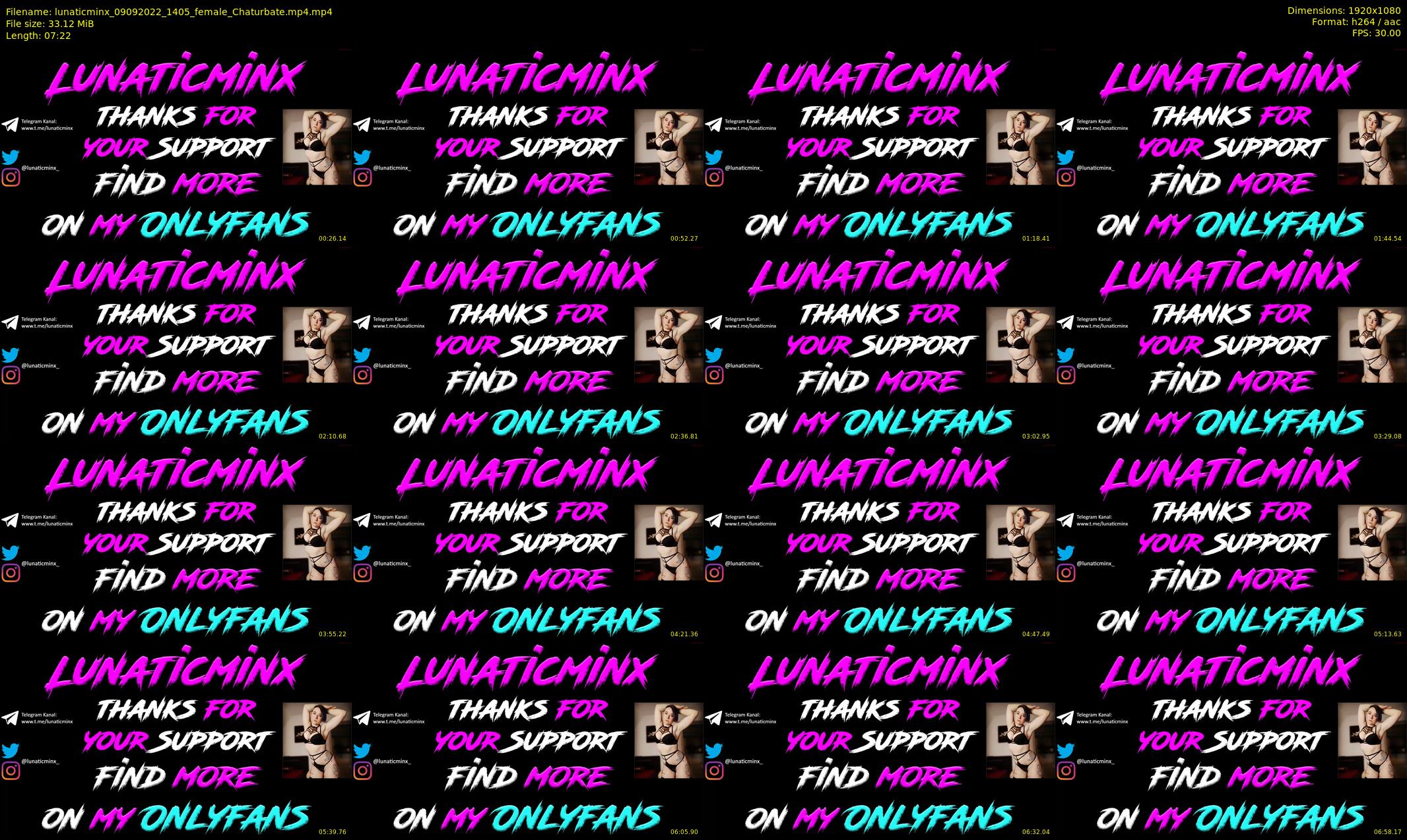 lunaticminx — 8 minute Chaturbate female cam show recording, 1080p, Sep 9, 2022