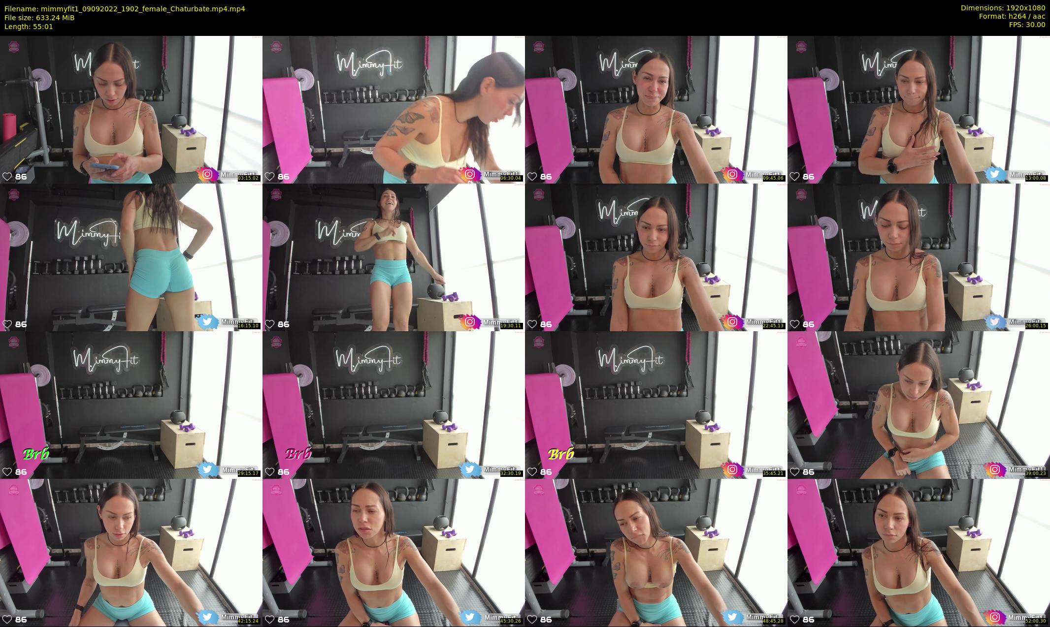 mimmyfit1 — 56 minute Chaturbate female cam show recording, 1080p, Sep 9, 2022