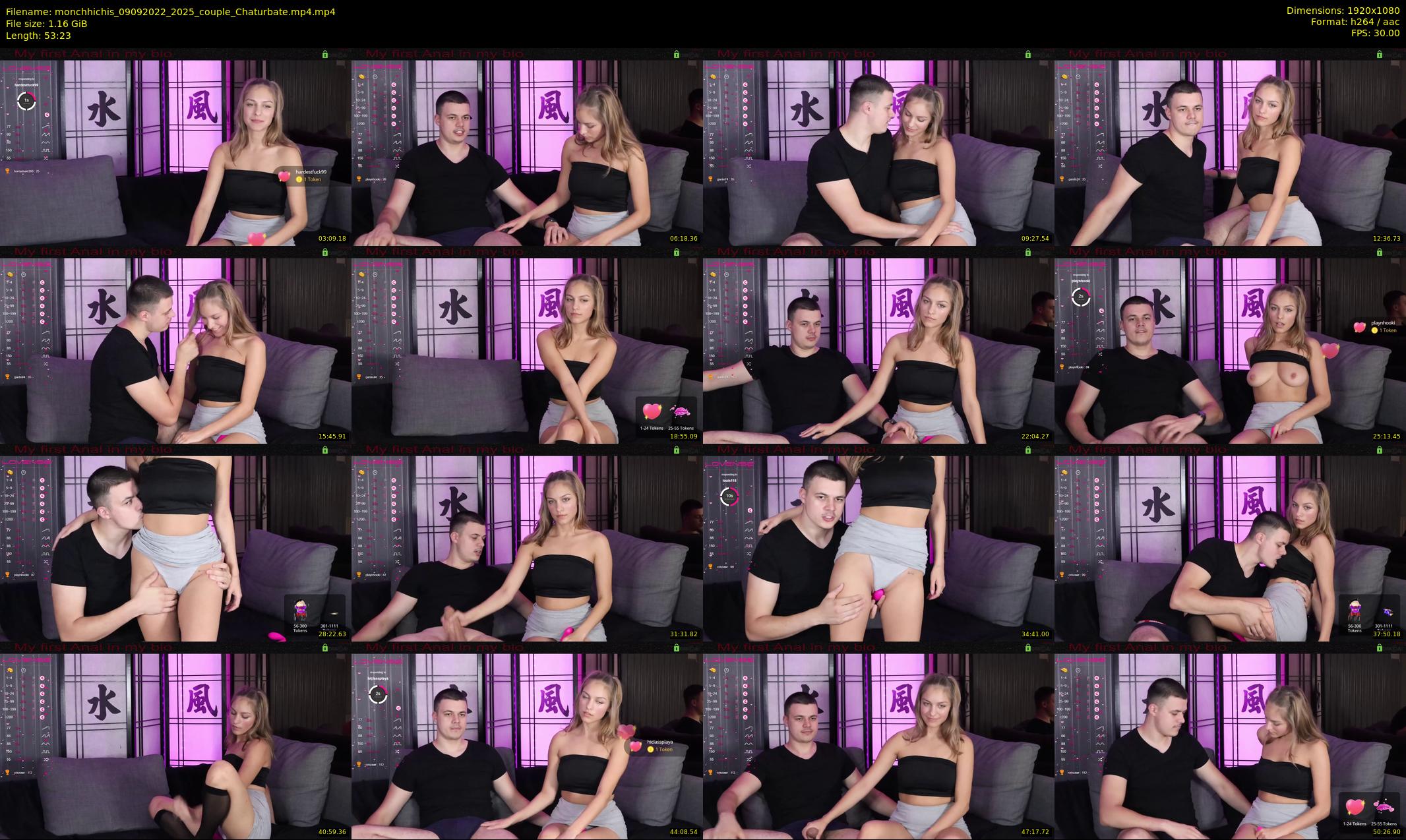 monchhichis — 54 minute Chaturbate couple cam show recording, 1080p, Sep 9, 2022