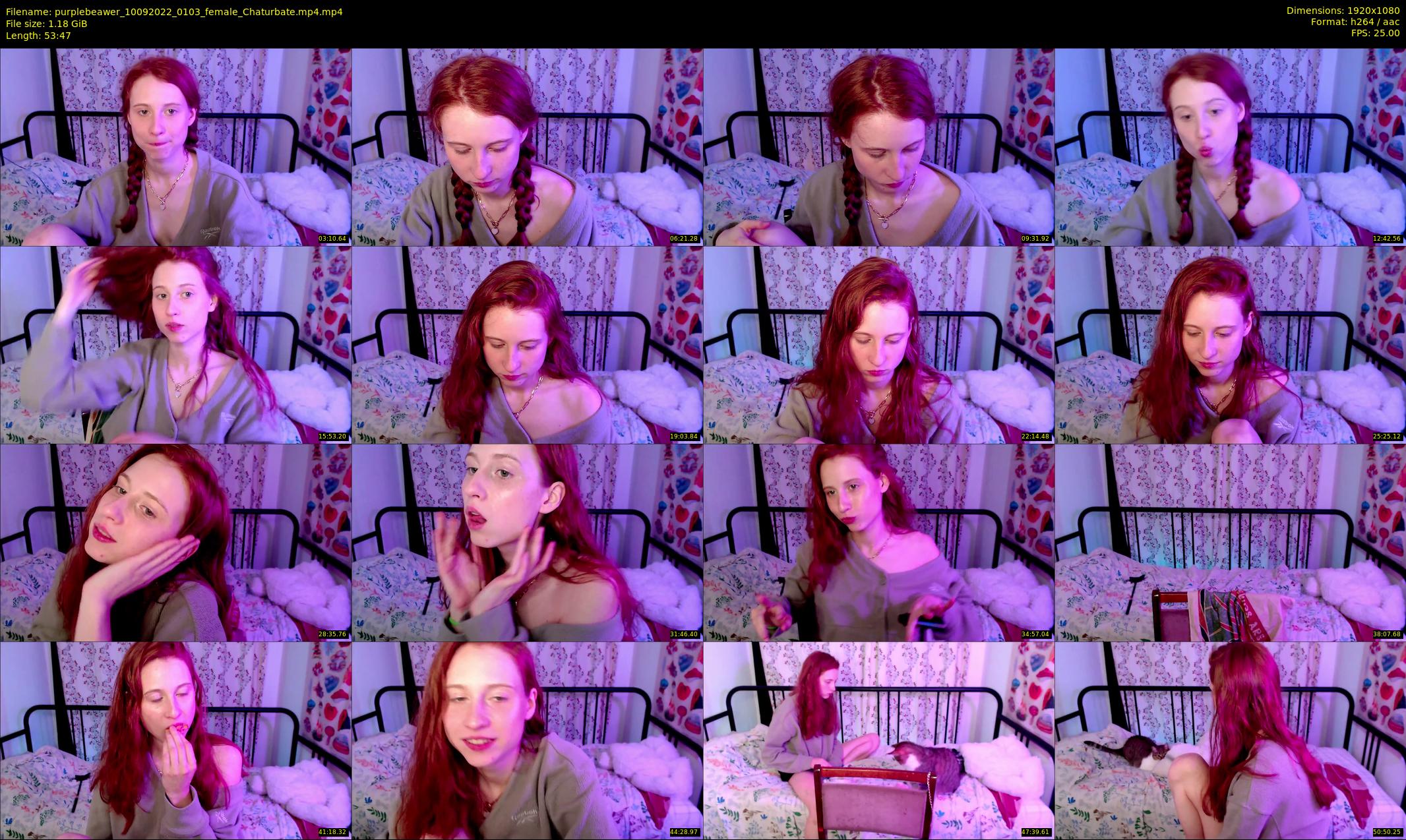 purplebeawer — 54 minute Chaturbate female cam show recording, 1080p, Sep 10, 2022