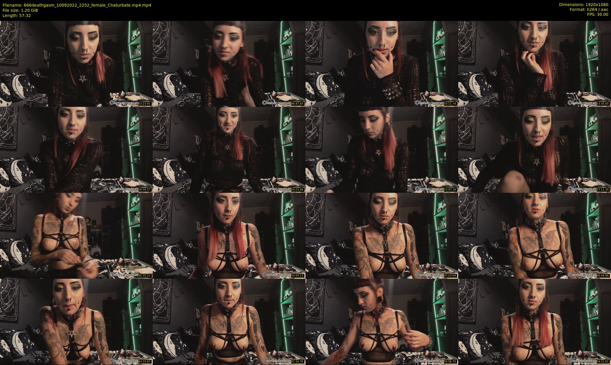666deathgasm — 58 minute Chaturbate female cam show recording, 1080p, Sep 10, 2022