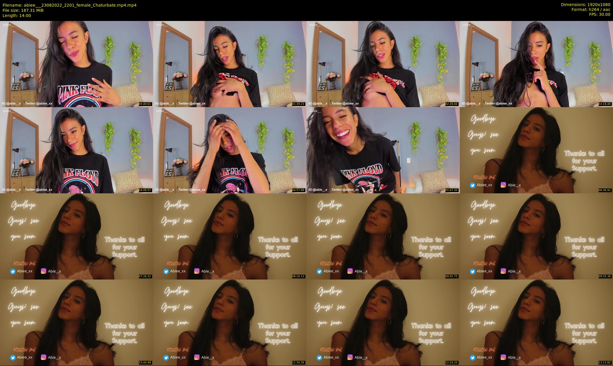 abiee__ — 14 minute Chaturbate female cam show recording, 1080p, Aug 23, 2022