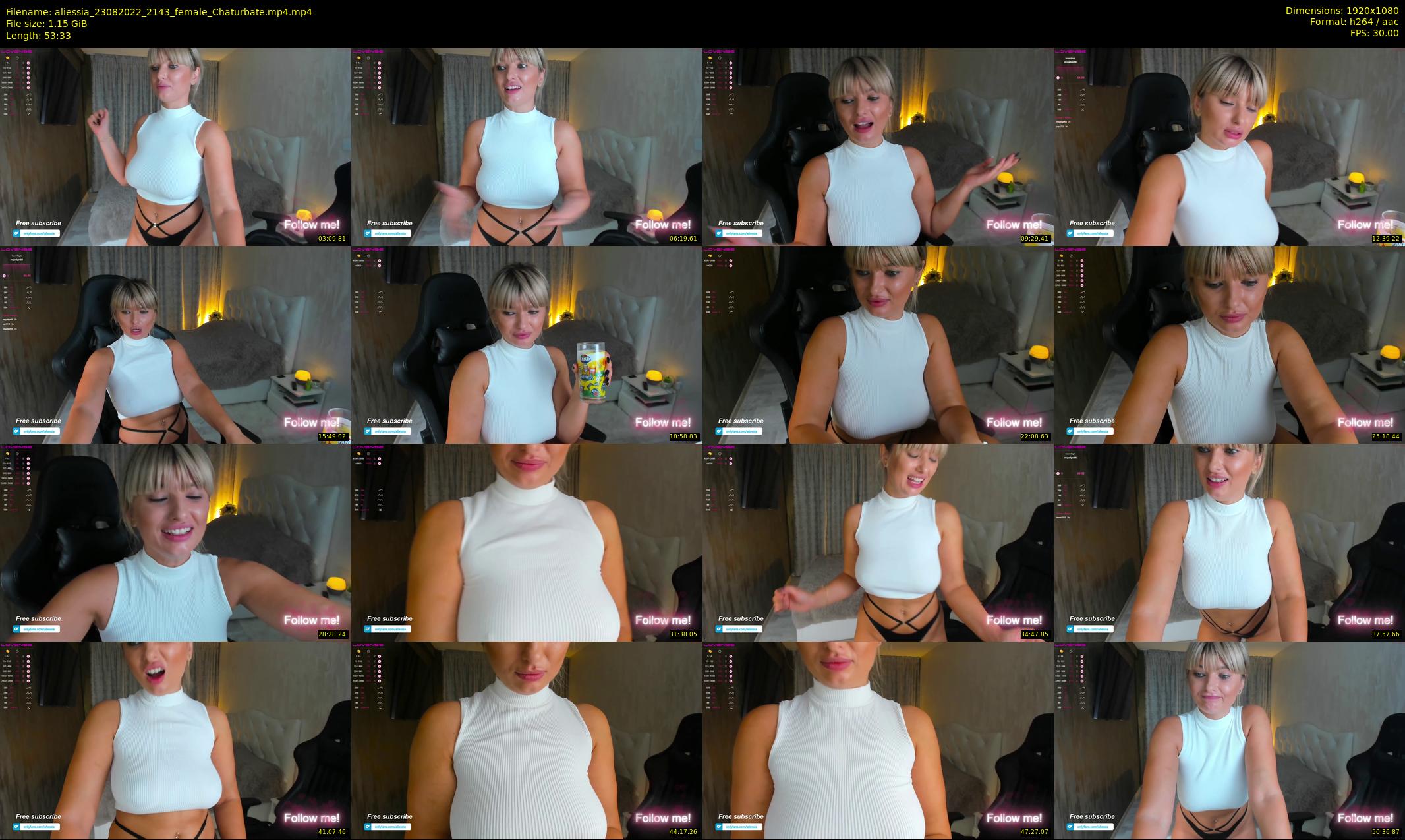 aliessia — 54 minute Chaturbate female cam show recording, 1080p, Aug 23, 2022